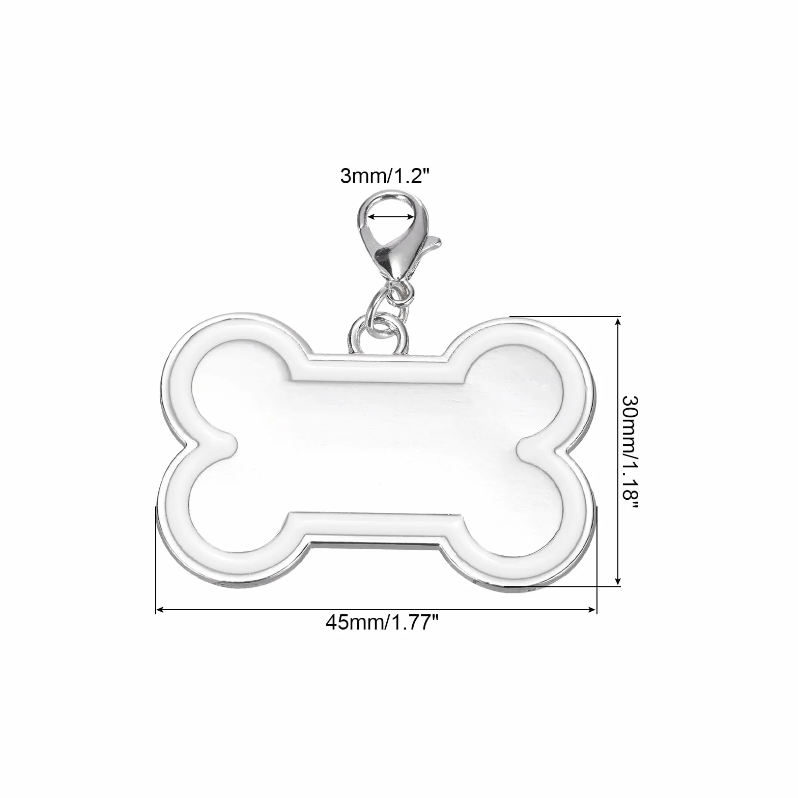 QUARKZMAN Tabliczki identyfikacyjne dla zwierząt domowych w kształcie kości, 45 x 30 mm metalowe spersonalizowane grawerowane po obu stronach puste tabliczki wytłaczane artykuły do grawerowania z