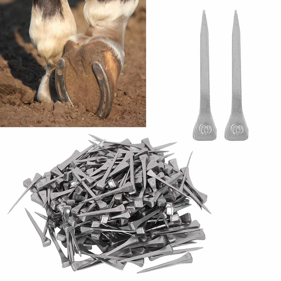 250 Sztuk 4.8CM Stal E4 Gwoździe Podkowa Gwoździe Podkowa Koń Narzędzie Sprzęt Akcesoria do Witraży i Wyścigów Konnych