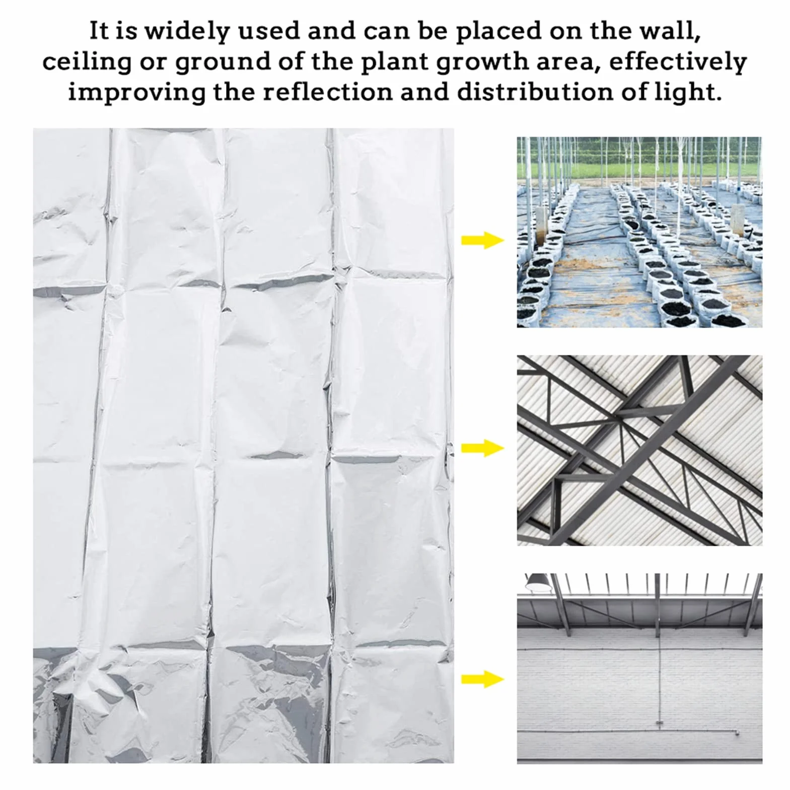 1Pc folia odblaskowa dla roślin, 210 x 120cm srebrna folia odblaskowa dla roślin szklarnia ogrodowa rosną akcesoria oświetleniowe nowe namioty do uprawy roślin