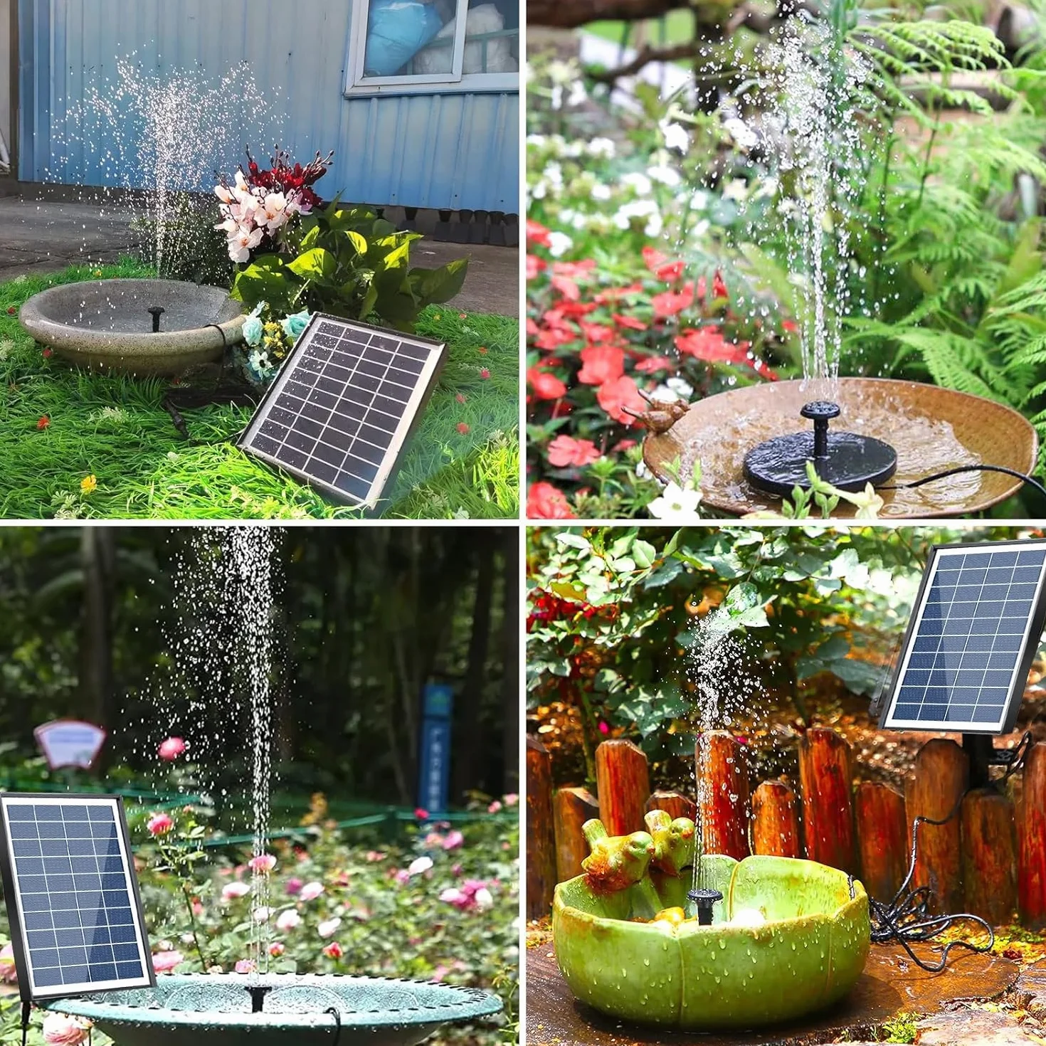 Fontanna słoneczna na zewnątrz, 6,5 W Solar Staw pompa, Ulepszona pompa słoneczna, Floating Fontann Pump z 9 stylami fontannowymi do ogrodu, Bird Bath, Staw, Water Cechy Cechy Features Cechy