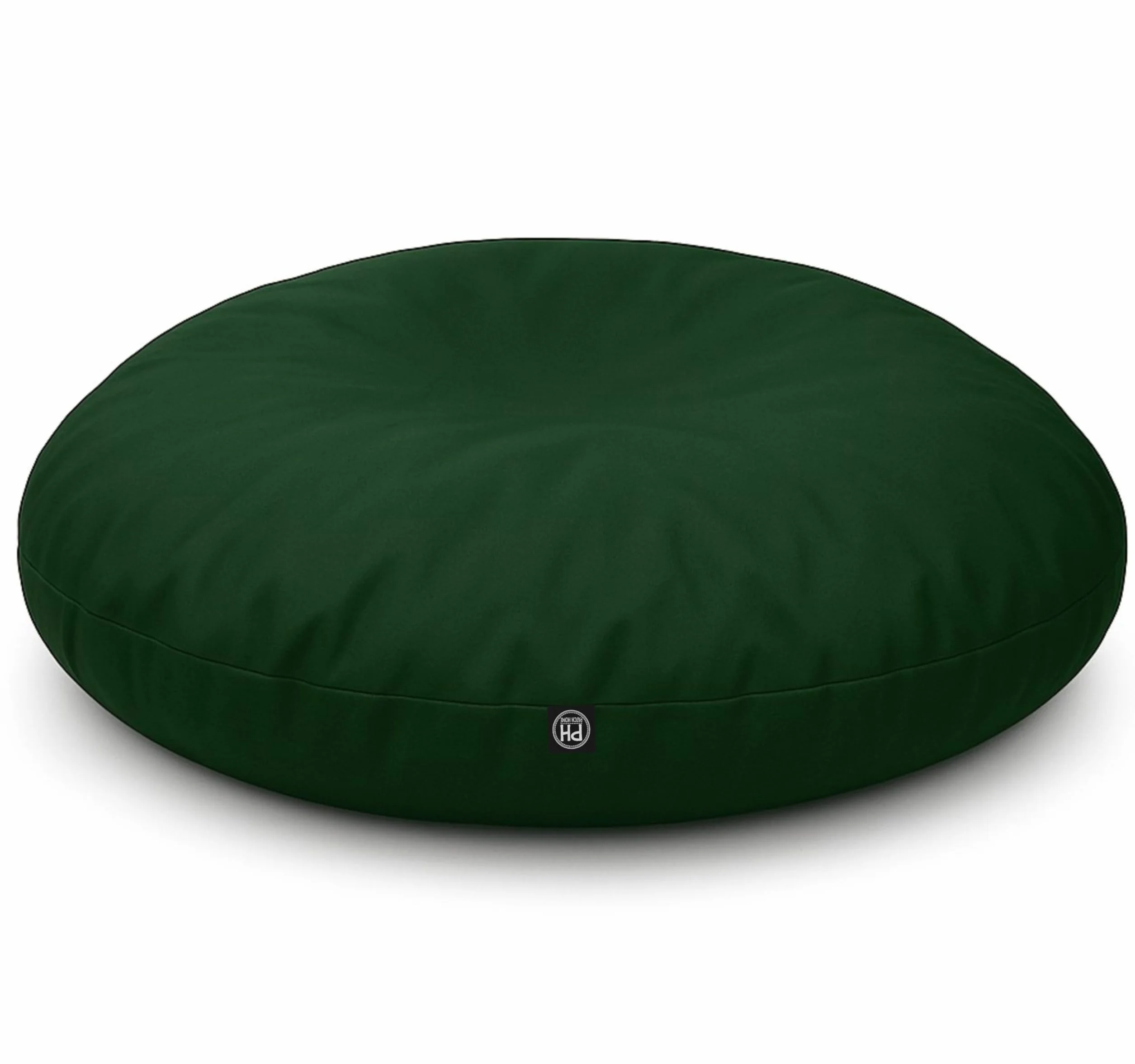 Patchhome Bean Bag worek/poduszka do siedzenia 2 w 1, średnica 100 cm, kolor ciemnozielony optymalnie napełniona