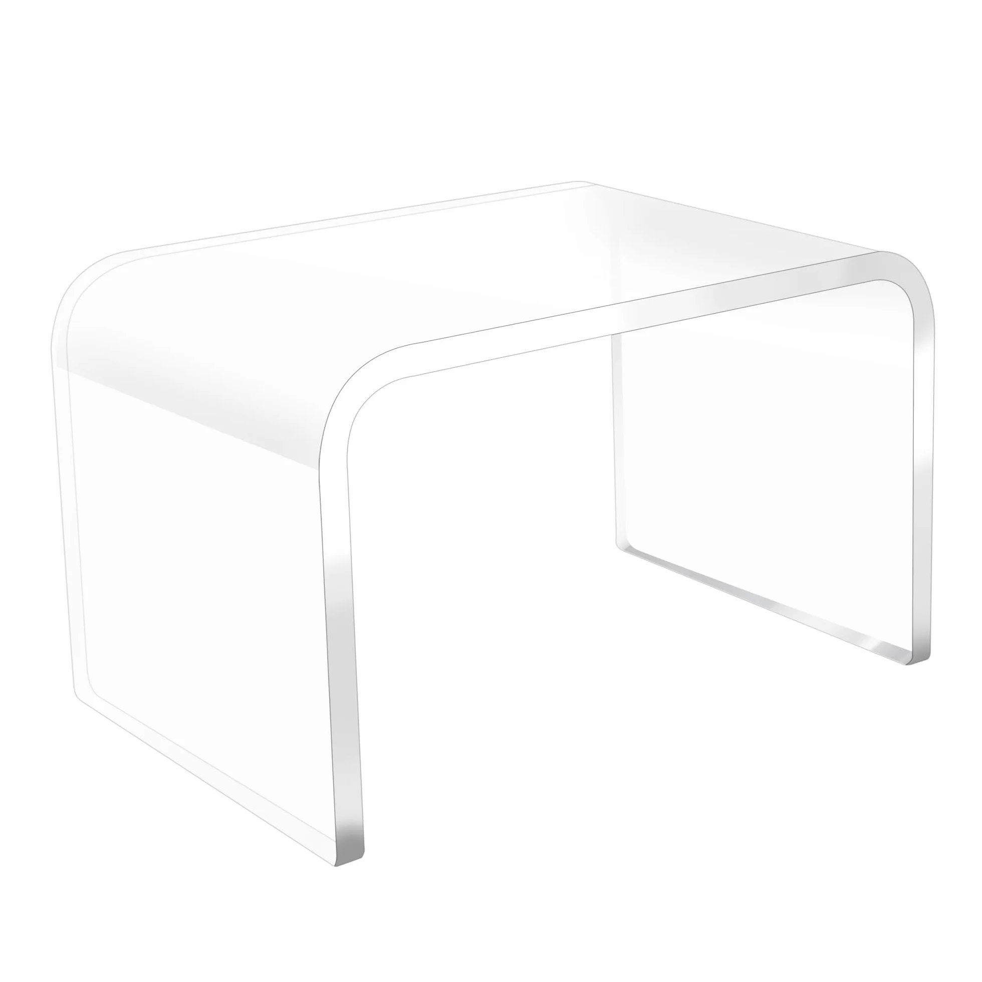 Jusalpha Wytrzymały akrylowy stołek prysznicowy, 25 cm, przezroczyste akrylowe stojaki do ekspozycji o grubości 2/12.7 cm, nośność 90 kg, stojak wystawowy, podnóżek, stołek prysznicowy do golenia nóg,