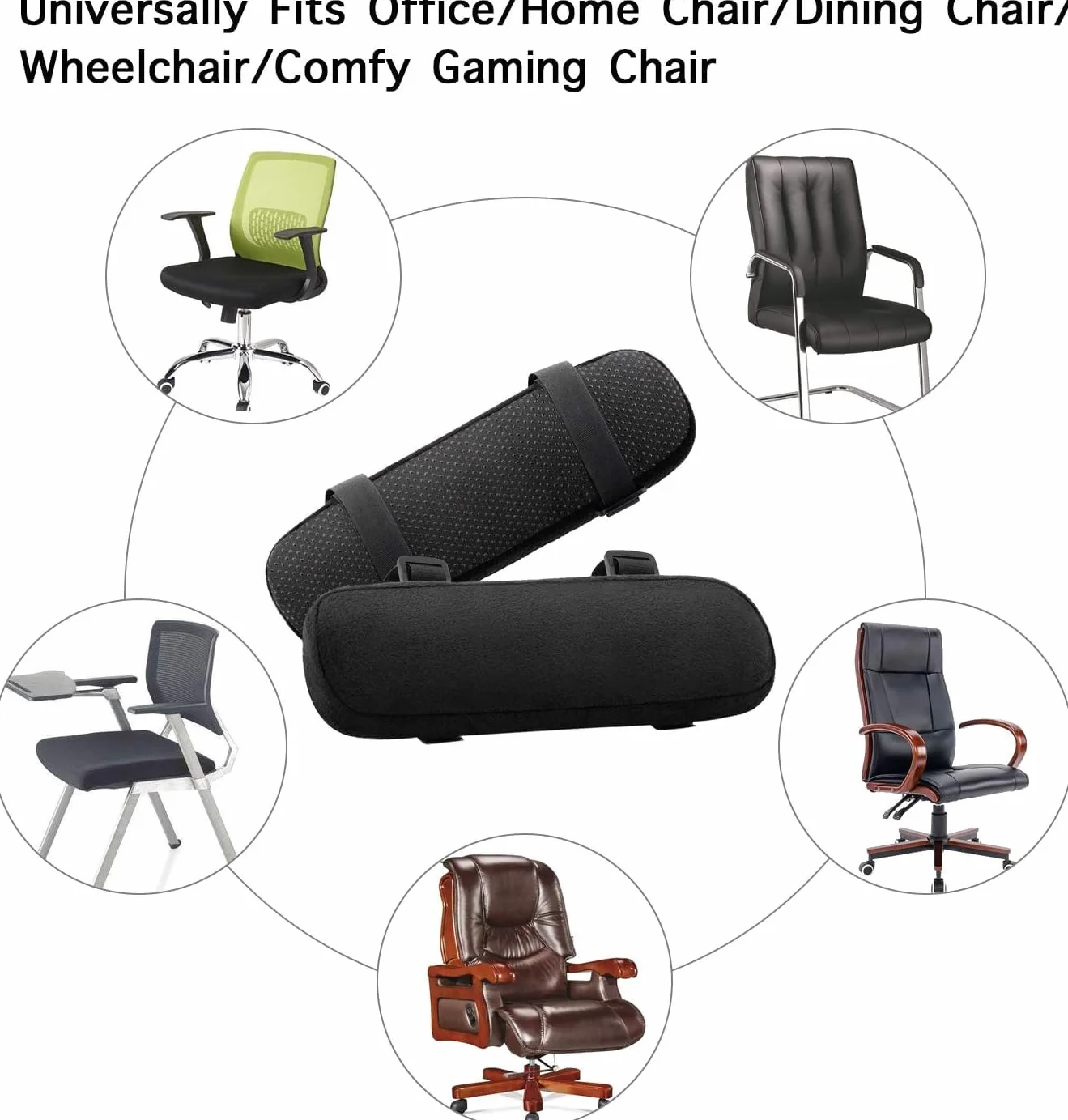 2 krzesła ergonomiczne podłokietniki, poduszka na łokcie, poduszka odciążająca, krzesło biurowe, krzesło gamingowe, podłokietniki z pianki z pamięcią kształtu, 25 x 10 x 5 cm
