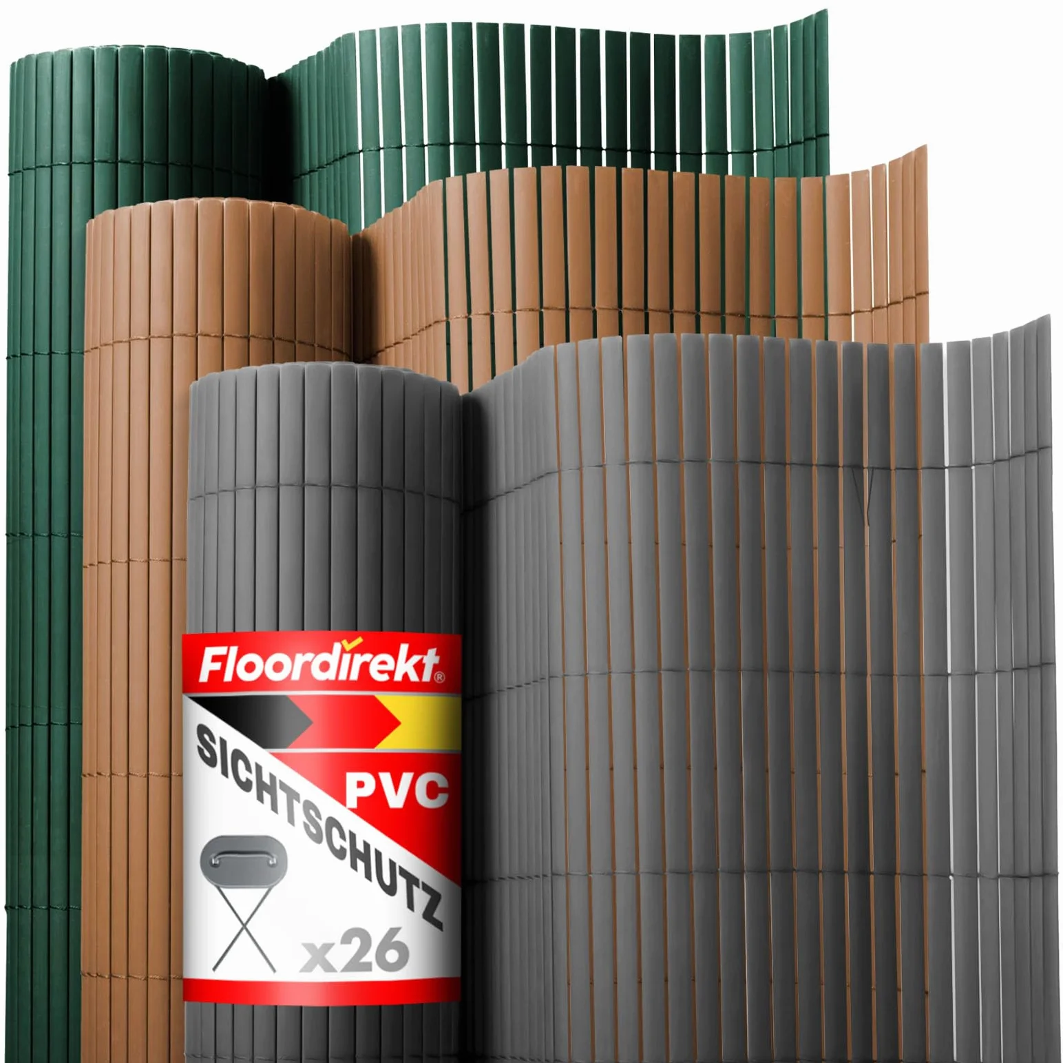 Floordirekt Osłona przed spojrzeniami, do ogrodu, na balkon i taras, mata maskująca, ochrona przed spojrzeniami i na zewnątrz, dostępna w wielu kolorach i rozmiarach (100 x 500 cm, brązowa)