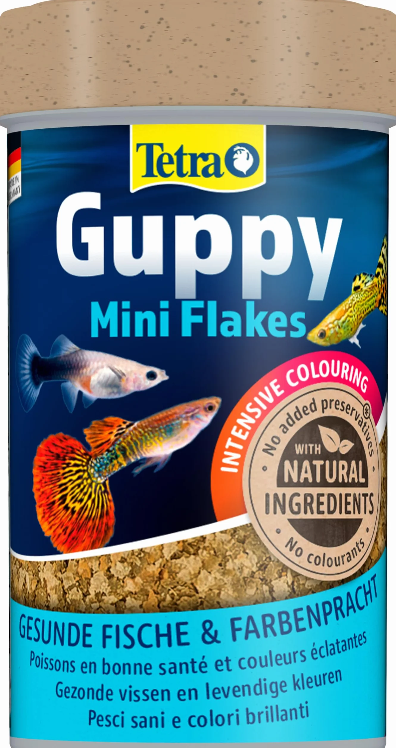 Tetra Guppy Mini Flakes karma dla ryb – zrównoważona, bogata w składniki odżywcze karma płatkowa dla gupików, puszka 100 ml