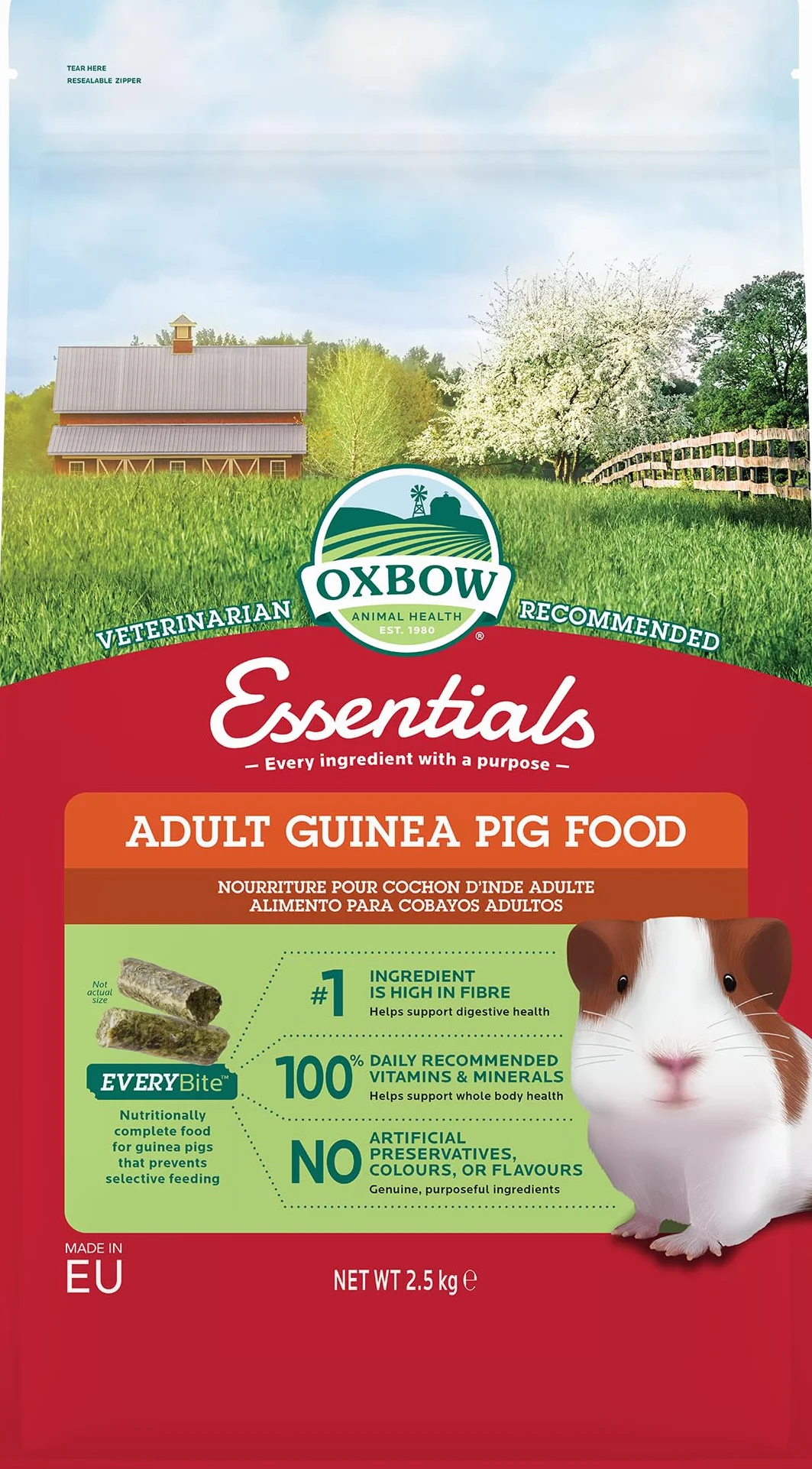 Oxbow Essentials Karma dla dorosłych świnek morskich 2,5 kg
