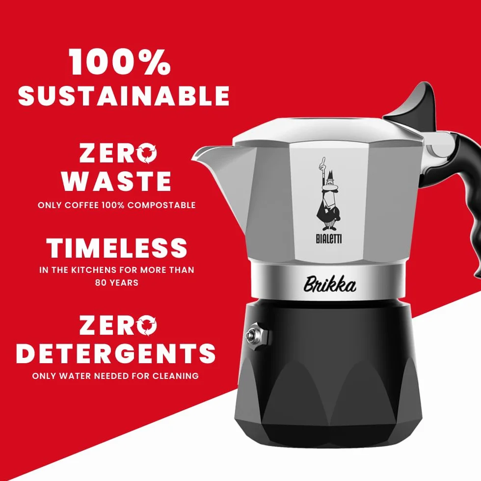 Bialetti New Brikka, Moka pot, jedyny ekspres do kawy zdolny do zrobienia kremowego espresso, 4 filiżanki, Aluminium