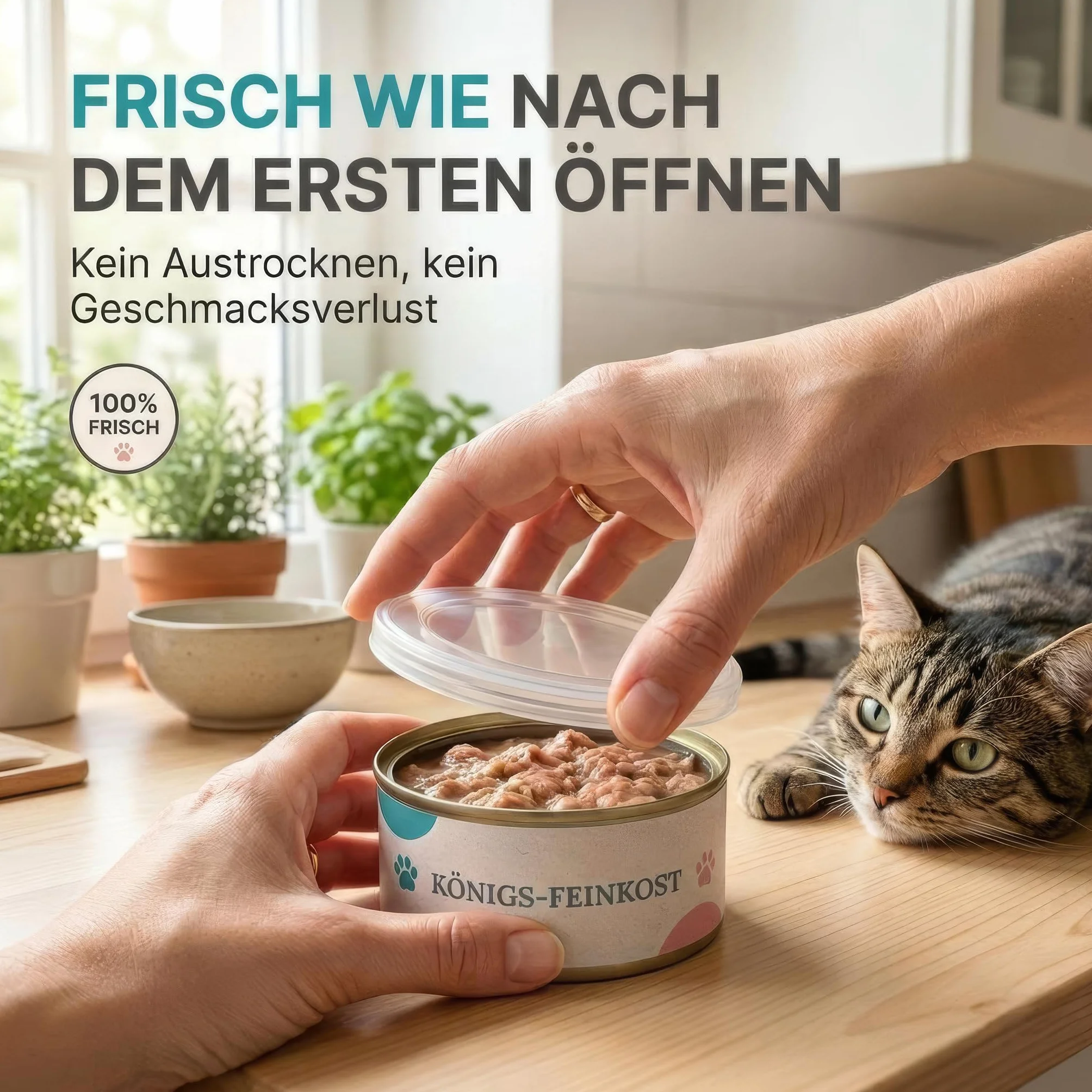 HUND IST KÖNIG Pokrywka do puszek na karmę dla zwierząt 3 sztuki