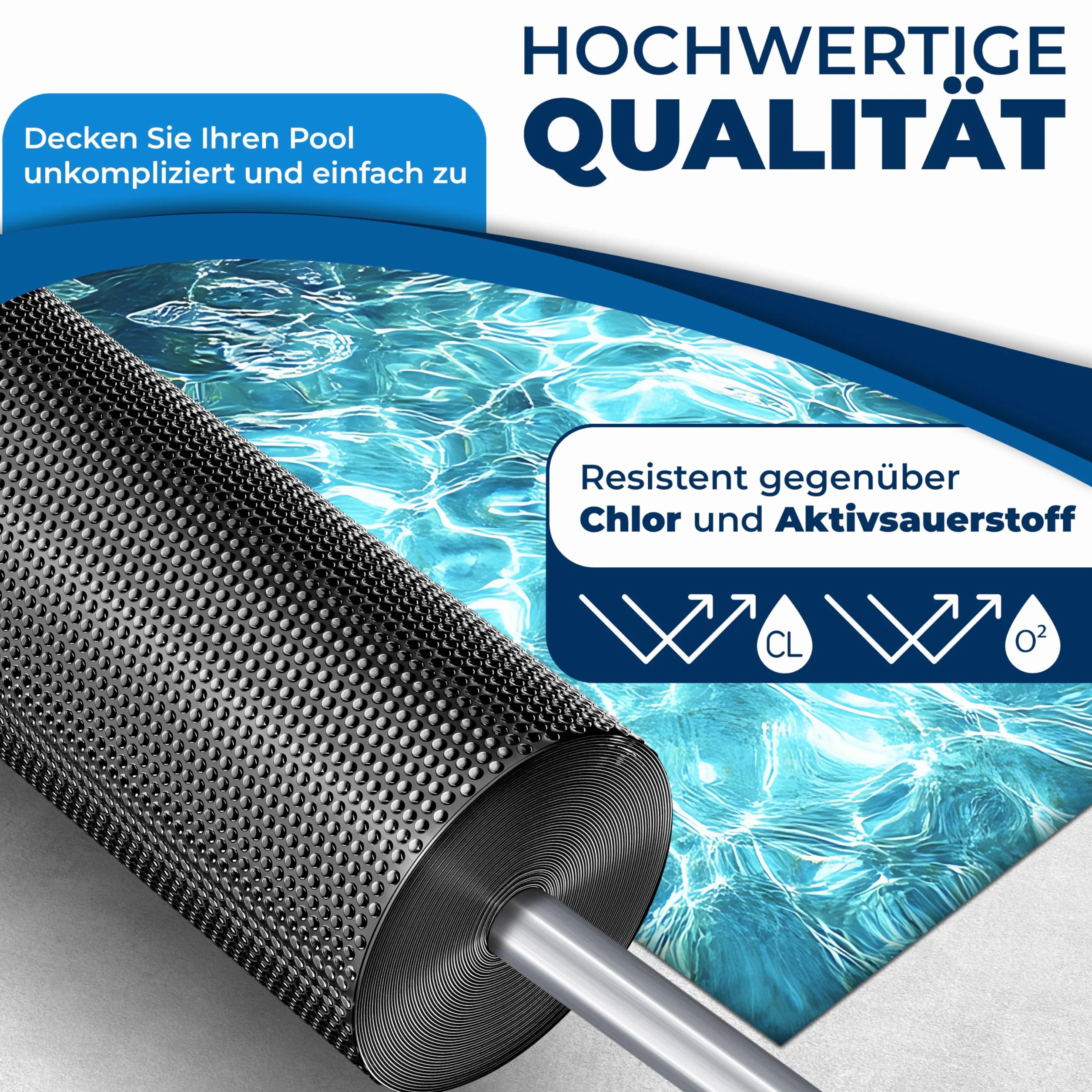 KESSER® Plandeka solarna do basenu, okrągła, Ø 366 cm, folia solarna o grubości 120 µm, plandeka solarna z możliwością przycięcia, folia solarna do podgrzewania wody