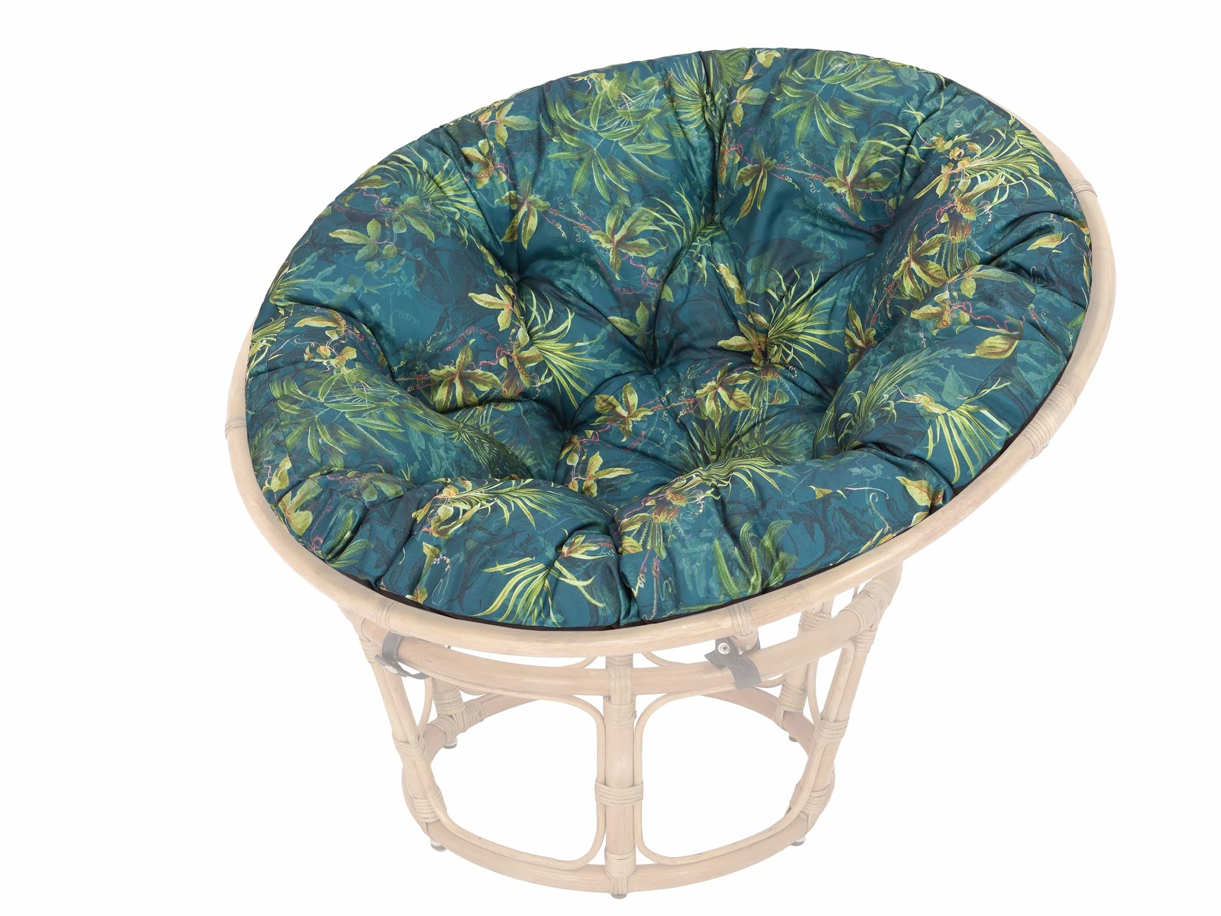 PillowPrim Poduszka na fotel papasan, podkładka, poduszka zamienna Papasan D 114 cm, wyściełana poduszka podłogowa, poduszka do siedzenia, do fotela wiszącego, wyprodukowano w UE – zielona trawa