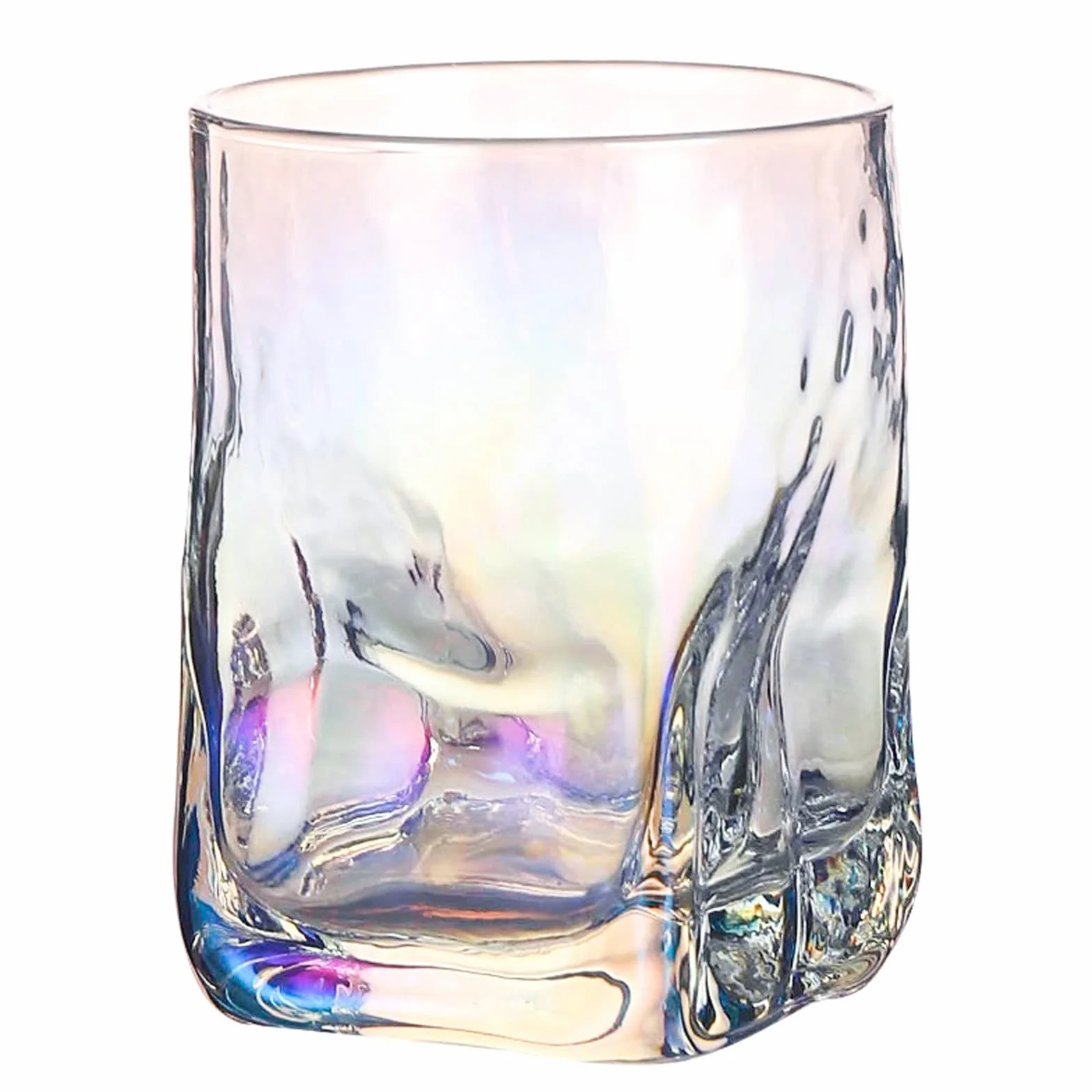 Szklane kubki kreatywne kwadratowe młotkowane szklanki do whisky, szklanka do wody, kubek na wodę, kieliszek do soku kieliszek do wina kubek do picia 250 ml / 330 ml szklanki do picia (kolor: mały) a)