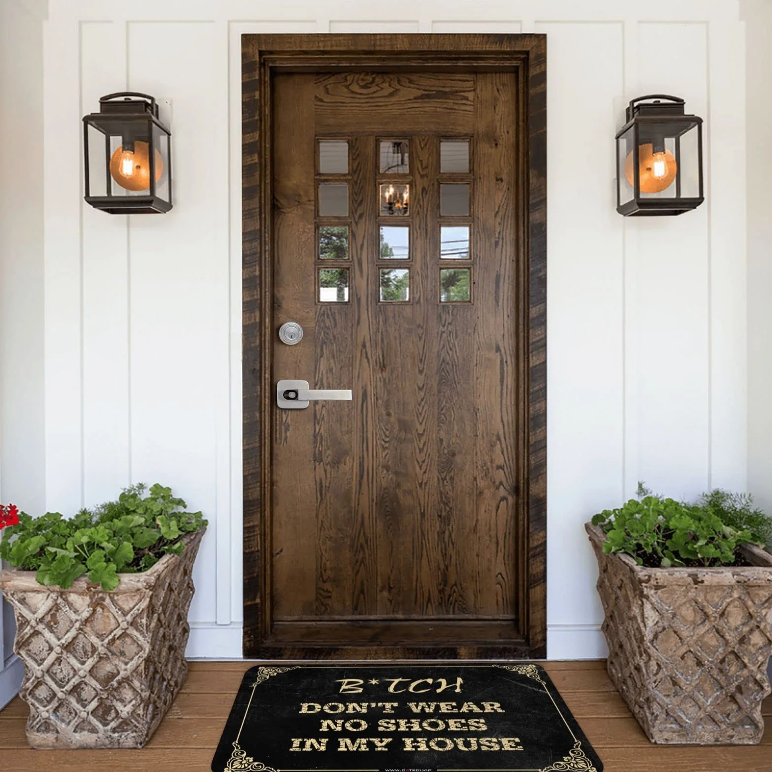 Jesienna wycieraczka na zewnątrz "Bitch Don'T Wear, No Shoes In My House Mat Door Rugs For Entryway Indoor Funny Home Decor" (40 x 60 cm)
