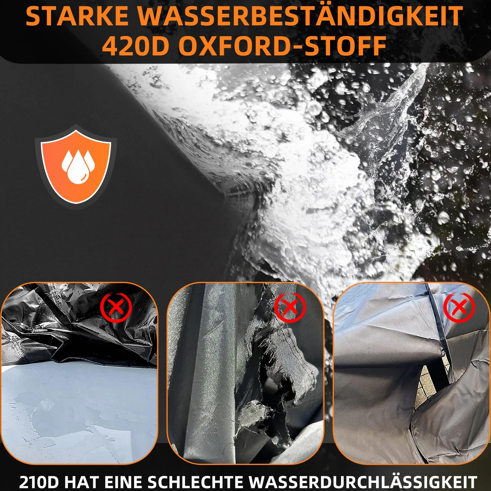 BOLEi Pokrowiec na meble ogrodowe, odporny na warunki zimowe, plandeka okryciowa z otworami wentylacyjnymi, tkanina Oxford 420D, wodoszczelna, odporna na deszcz, wiatroszczelna, pokrowiec ochronny na