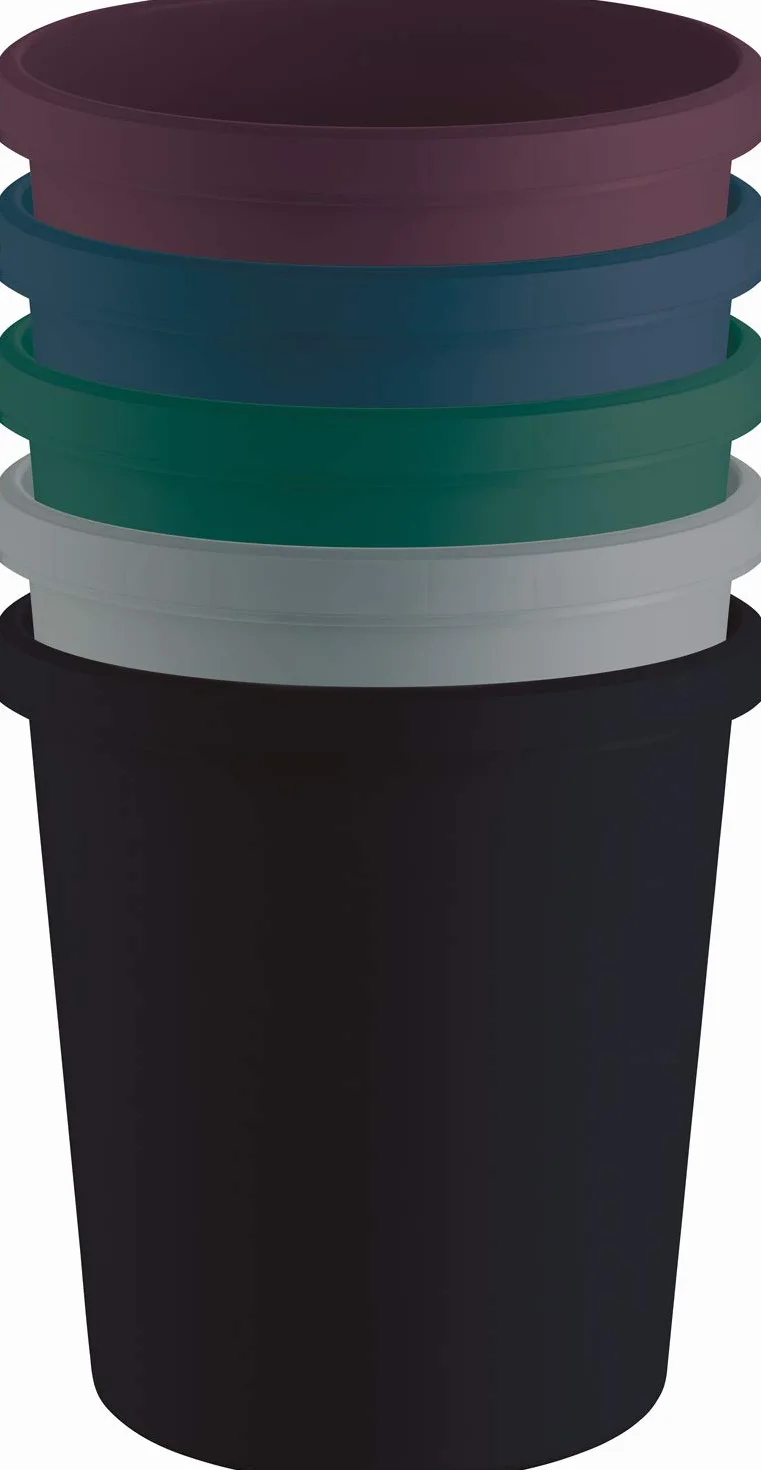 helit H6405895 kosz na śmieci "the green german", 18 litrów, z tworzywa sztucznego pochodzącego z recyklingu z certyfikatem "Blauer Engel", antracytowo-czarny, 1 sztuka