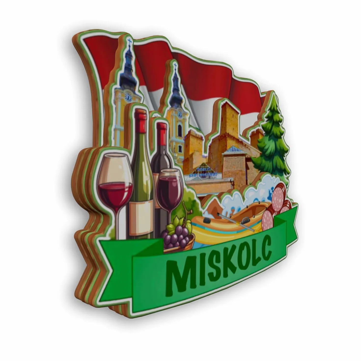 Magnes na lodówkę Miszkolc Węgry magnes na lodówkę pamiątki z podróży po mieście prezenty turystyczne 3D klasyczne zabytki ręcznie robione rękodzieło dekoracja domu -2153