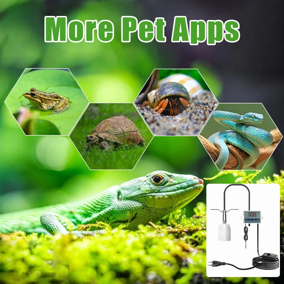 Ceramiczna oprawka E27 lampa grzewcza z regulatorem temperatury do terrarium węży jaszczurek 180°