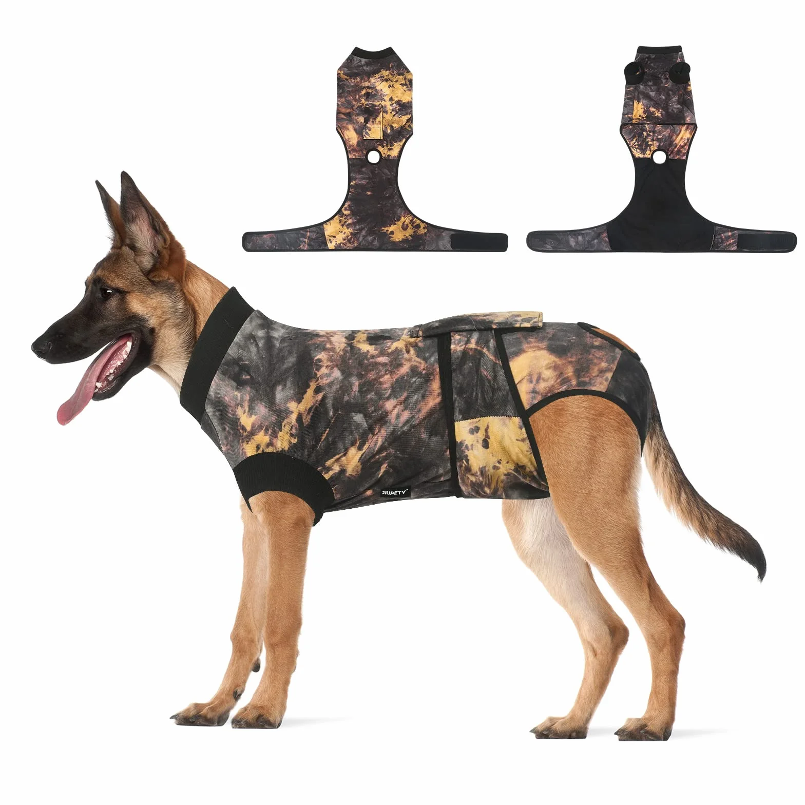 Jiupety Regulowany kombinezon do regeneracji dla psa body po operacji rozmiar XL przeciw lizaniu się chirurgiczne tie-dye