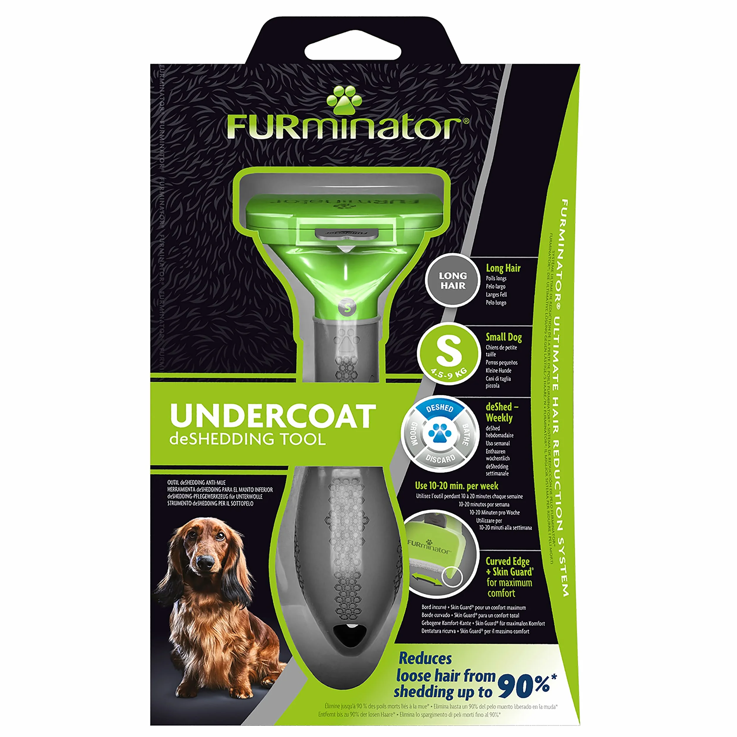 Furminator T691654 Szczotka Dla Psów, S, Bezbarwny
