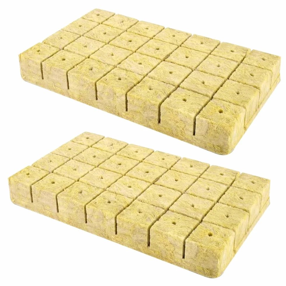 Kostka z wełny skalnej, 56 sztuk, 4 x 4 x 4 cm, kostki hydroponiczne z wełny mineralnej, do sadzonek, rozmnażania, siewu