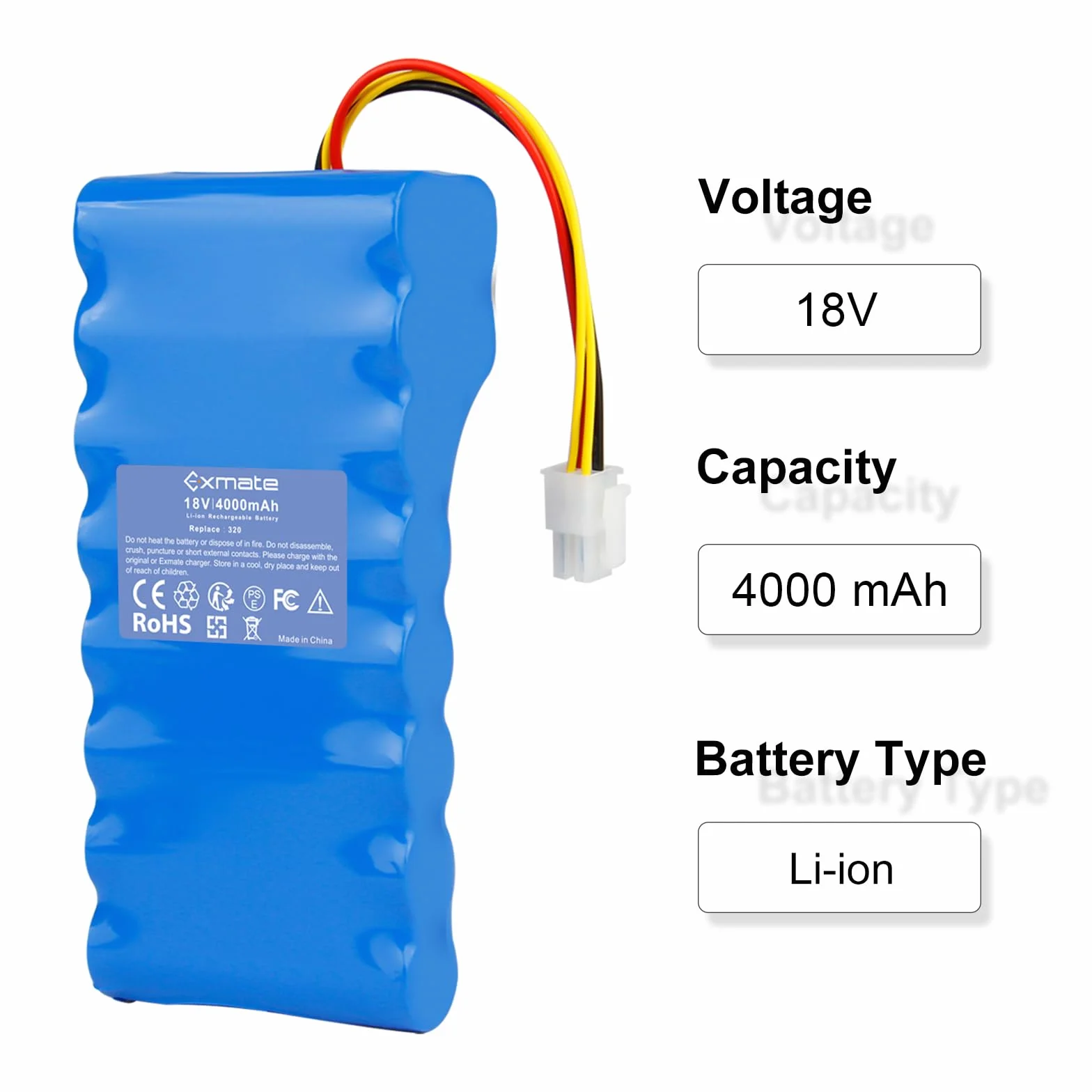Exmate Akumulator zastępczy 18 V 4000 mAh do kosiarki Husqvarna Automower 320, 330X, 420, 430, 430X, 440, 450X, 520, 550