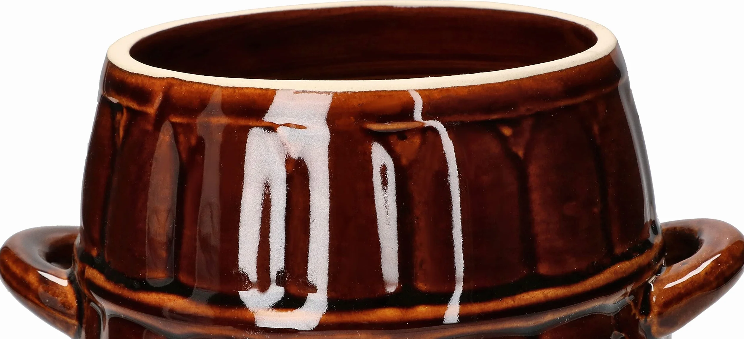 KOTARBAU Ceramiczny garnek beczkowy z kamionki, 3,2 l, brązowy - Garnek do kiszenia, Garnek do kiszonej kapusty, Marynator do grzybów - Odporny na kwasy, Nadaje się do mycia w zmywarce, Nadaje się do