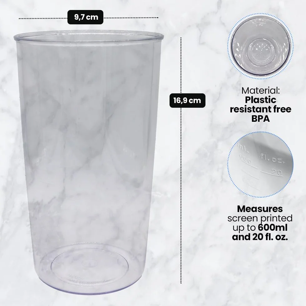 27 uncji kubek z miarką do blendera zanurzeniowego | Bez BPA plastikowy kubek z wylewkiem, stabilną podstawą i wyraźnymi pomiarami | Kubek miksujący do smoothie, zup i sosów | ANAKEL HOME