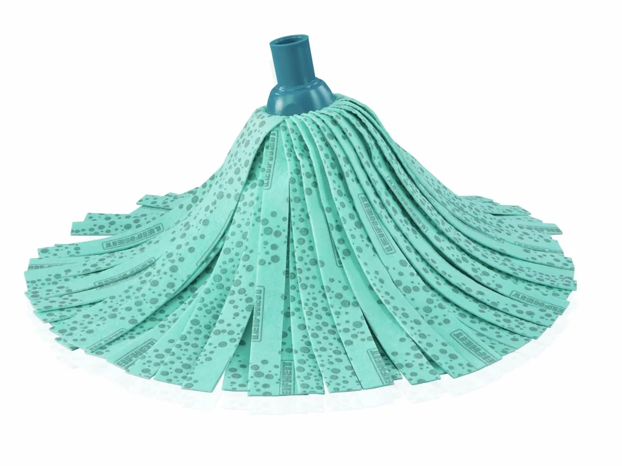 Leifheit Zamienna głowica Classic Mop Visse Plus, do plam na płytkach i podłogach kamiennych, bardzo chłonna wiskoza, wysoka absorpcja brudu dzięki mikrofibry, nadaje się do prania w temperaturze