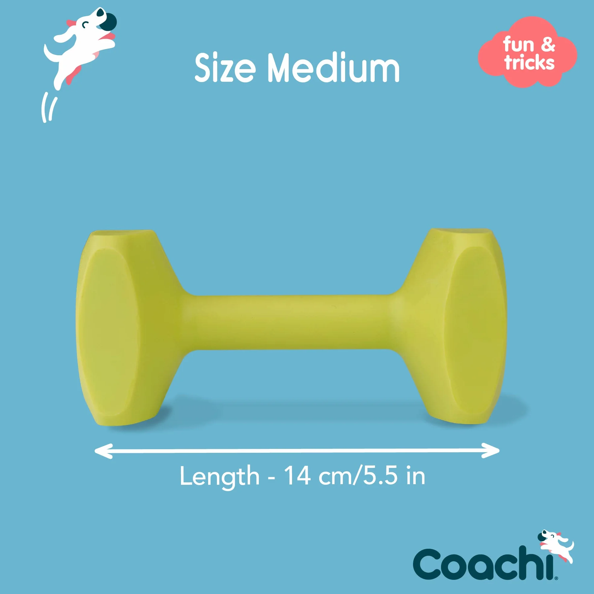 Coachi Training Dumbbell, Long Distance Throwing, Classic Retrieval Toy, Gundog Puppy Training, Super Tough, Medium Dogs