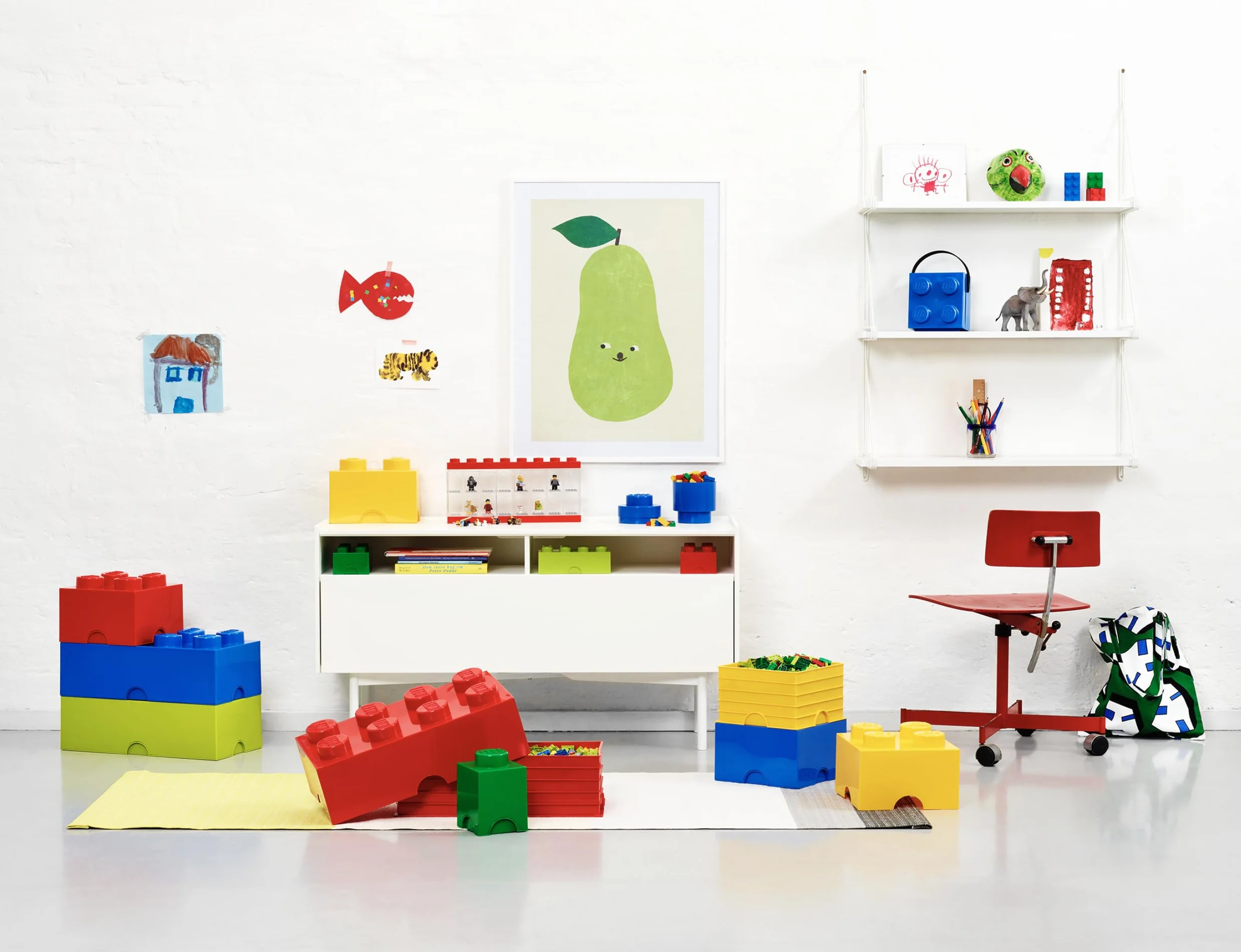 Room Copenhagen Lego Brick Pudełko Na Klocki, Polipropylen, Szary, 25 x 25 x 18 cm