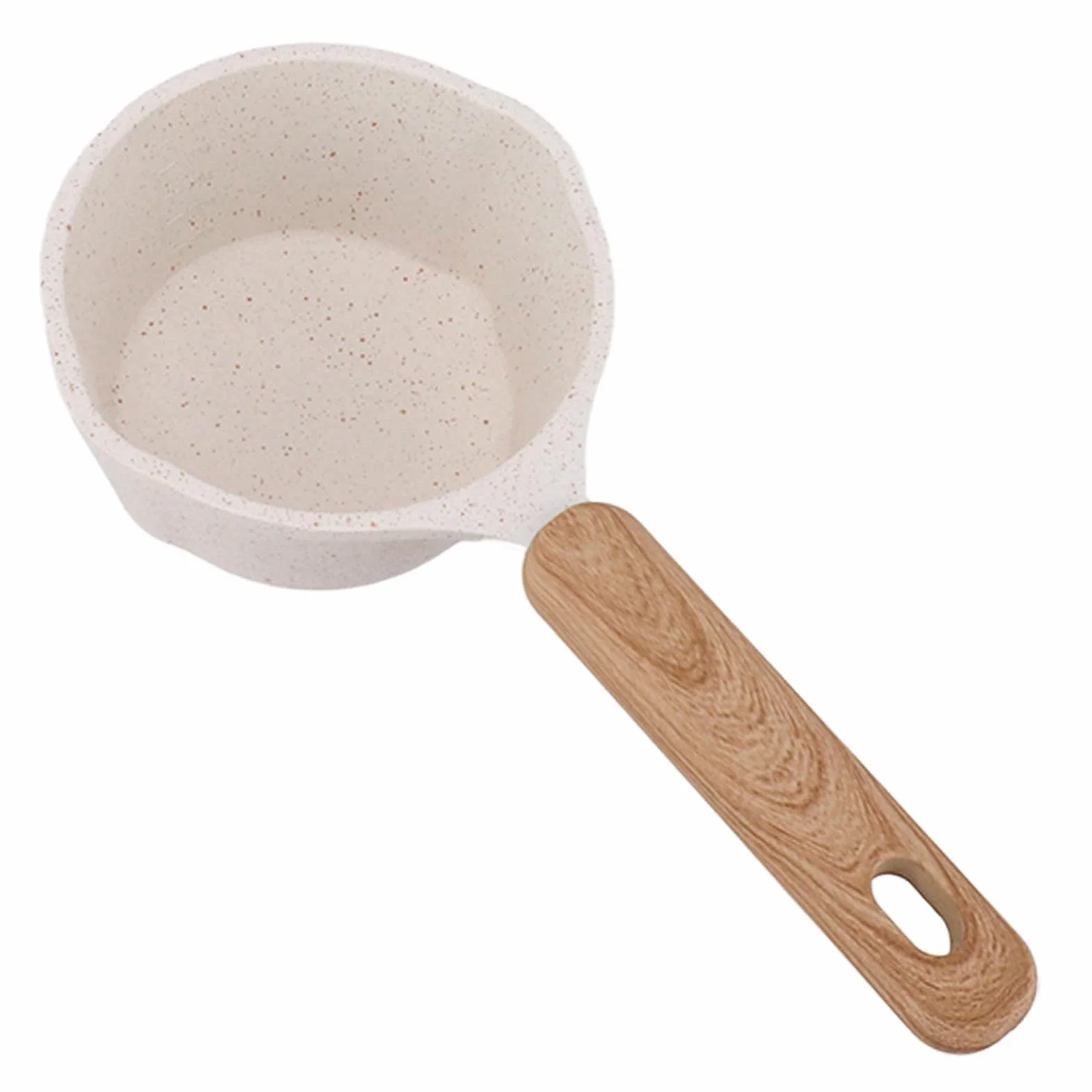 Mały rondelek z powłoką nieprzywierającą, ceramiczny garnek do mleka z płaskim dnem i wylewką, wielofunkcyjne garnki i patelnie do gotowania Naczynia do smażenia (10,5 x 5,5 cm