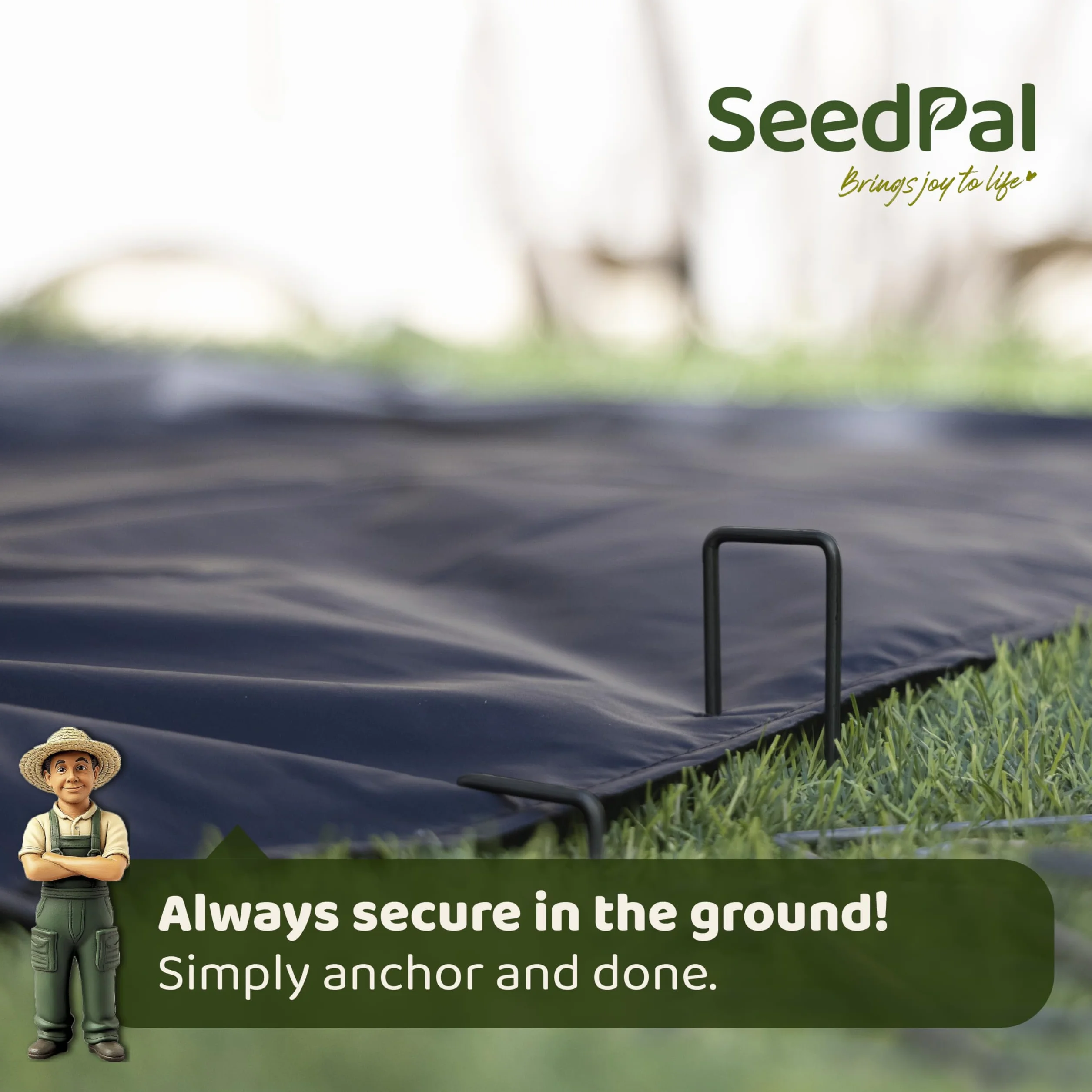 SeedPal 25 szt. kołków do mocowania podłoża, nieocynkowane, stabilne słupki z włókniny, ochrona przed chwastami, ogrodzenie i namiot – 150 mm x 25 mm x Ø 2,7 mm – stalowe śledzie do podłoża, kotwy do
