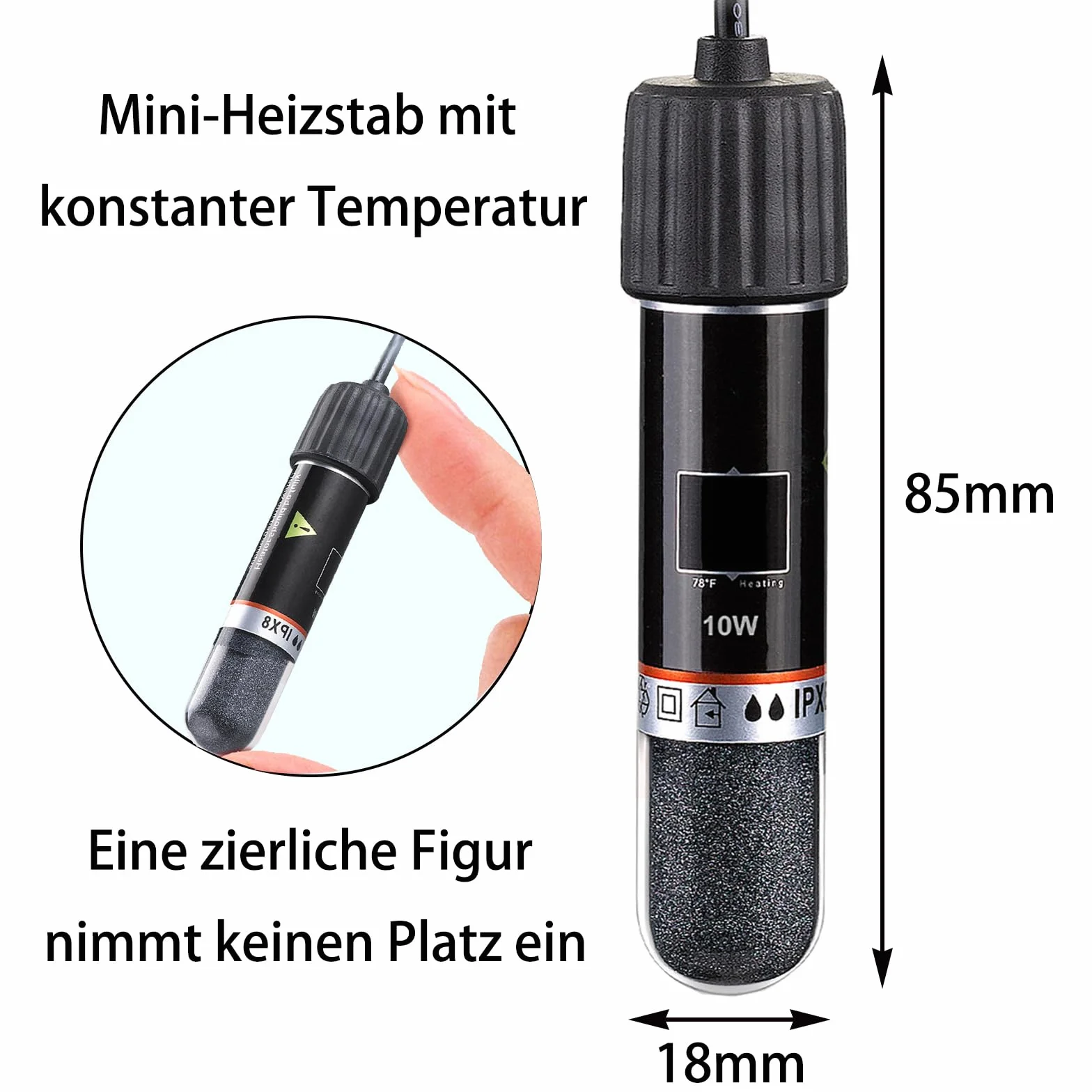 GERUI USB grzejnik do akwarium 10W z termostatem do słonej i słodkiej wody