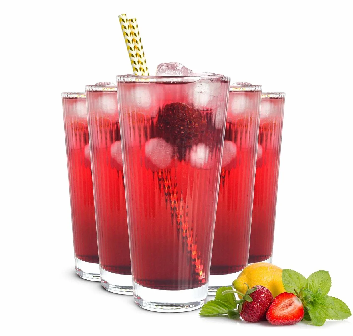 Sendez 6 szklanek do longdrinków 400 ml z reliefem szklanki do wody szklanki do soku szklanki koktajlowe szklanki do picia