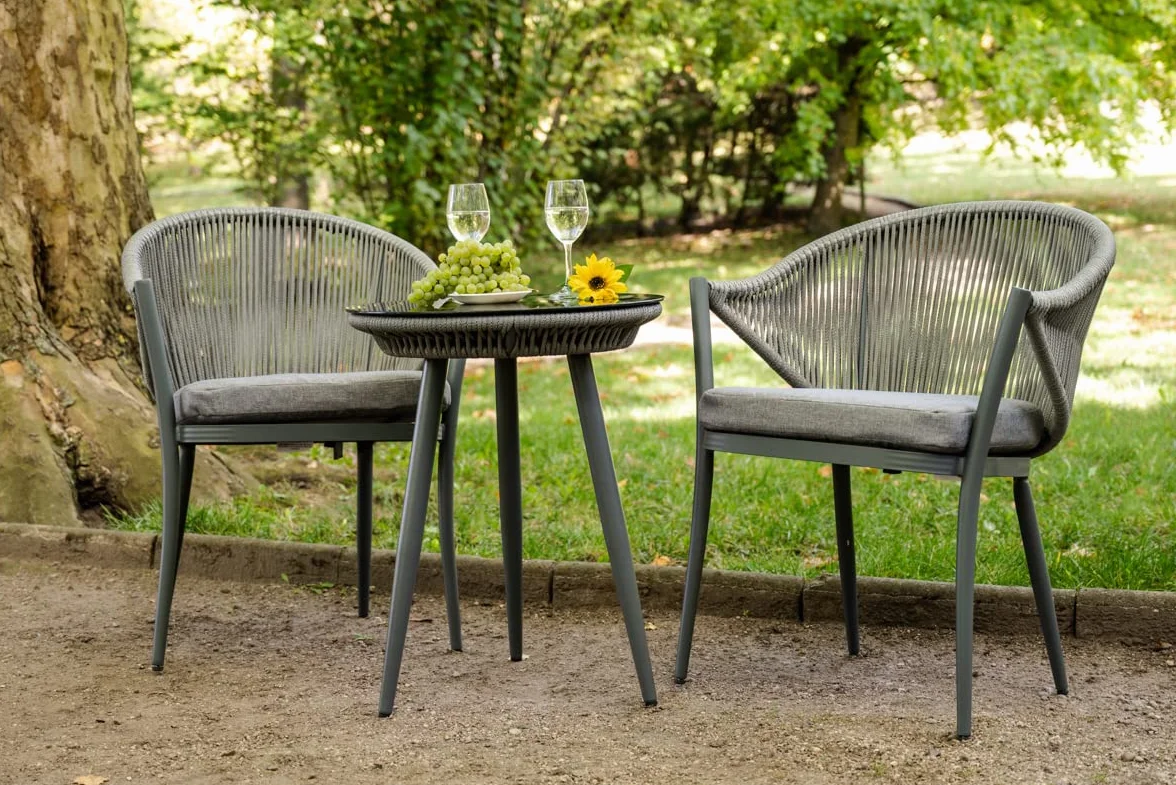Meble Balkonowe, Meble Tarasowe, Meble Balkonowe O Nowoczesnym Designie - Zestaw Balkonowy: 2 Krzesła, 1 Stół BREVE Coffe Set Zestawy Mebli Ogrodowych