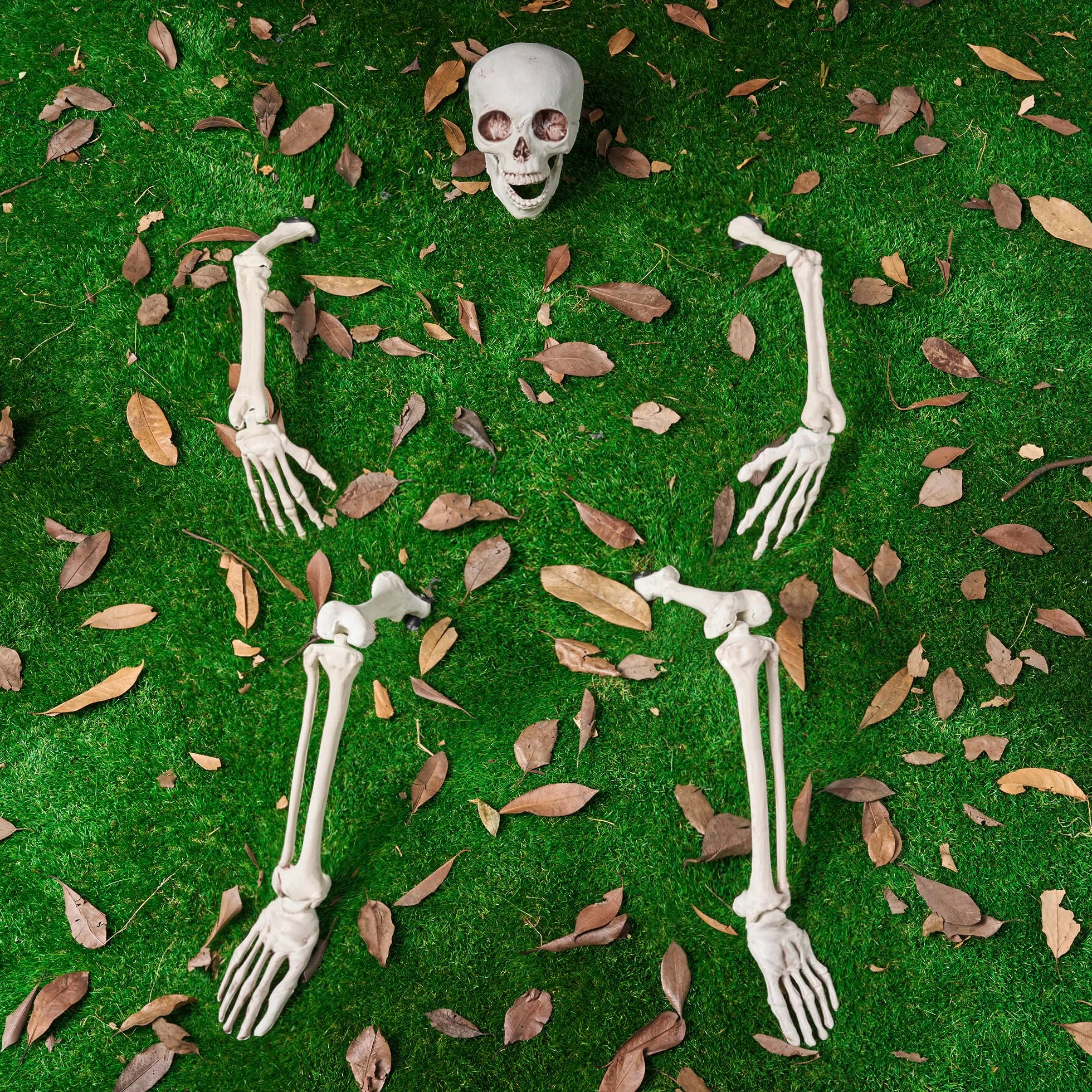 JOYIN 5 szt. naturalnej wielkości, szkielet, słupki, dekoracje na Halloween, szkielet całego ciała, podwórko, realistyczne słupki na podwórko, trawnik, ogród, na Halloween, podwórko, dekoracje