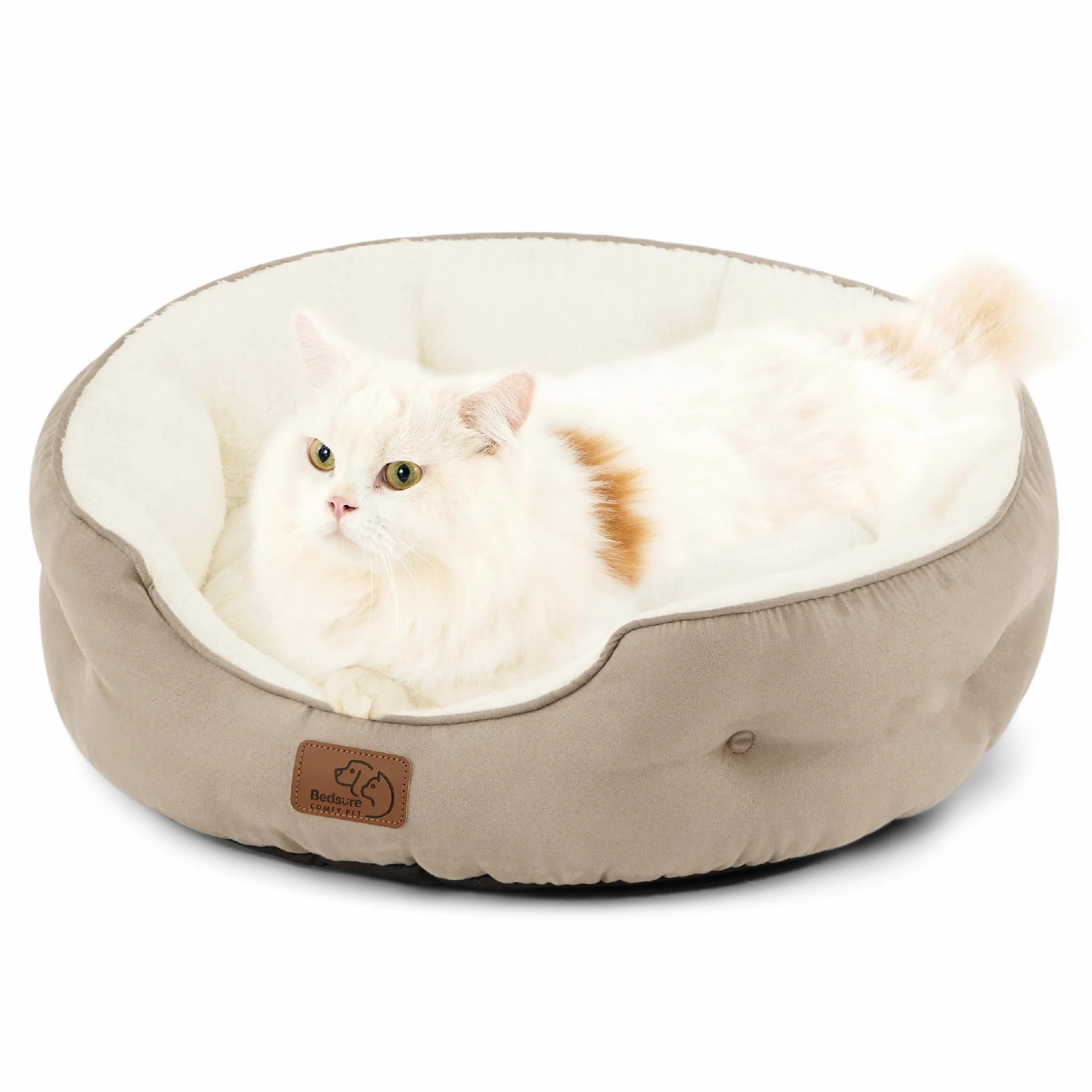 BEDSURE Legowisko dla kota 51x48x15 cm z dwustronną poduszką wewnętrzną