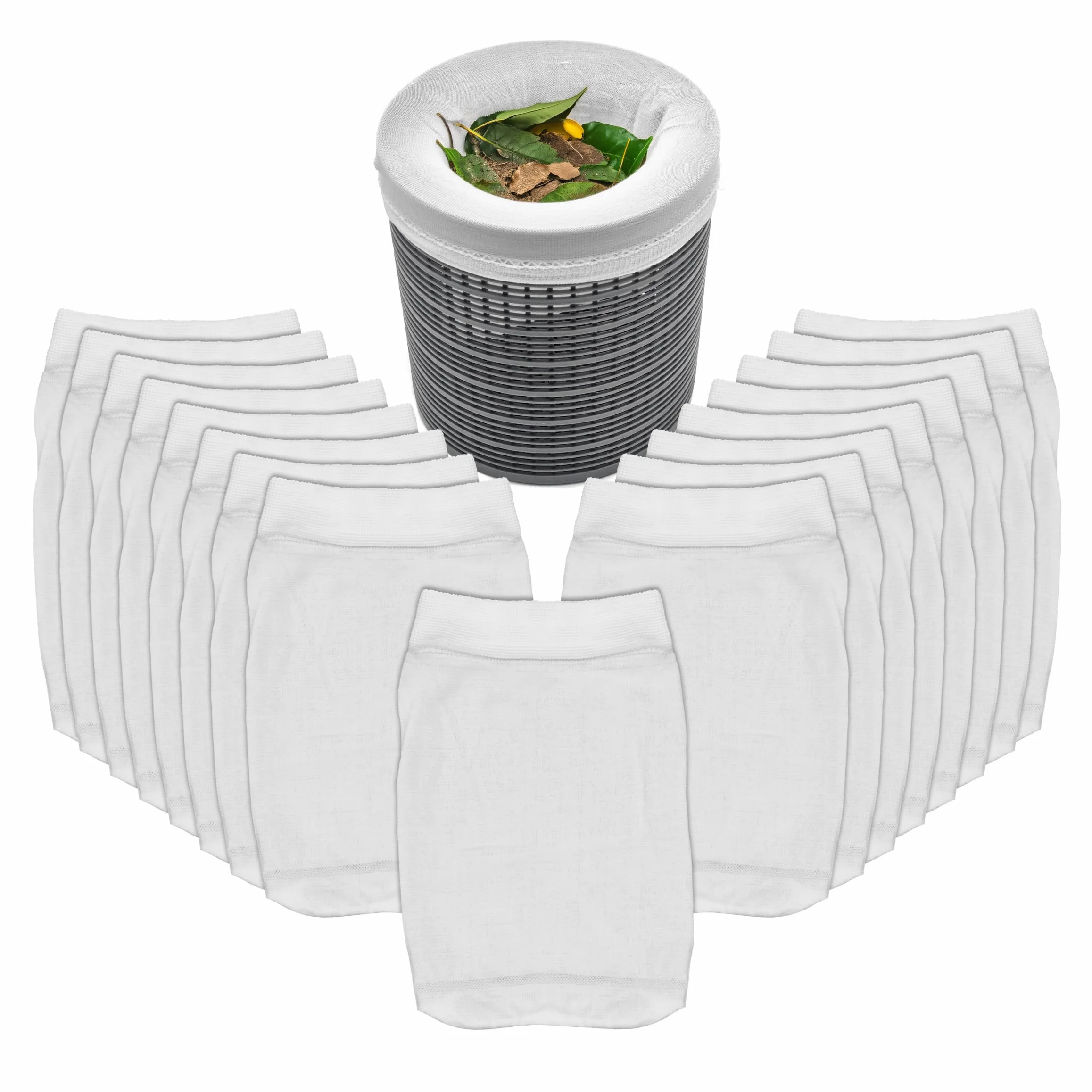 Spetebo Skimmer skarpety białe, zestaw 20 sztuk, filtr basenowy, kosz na skimmer, filtr wstępny, filtr do basenu, ochrona przed zabrudzeniami