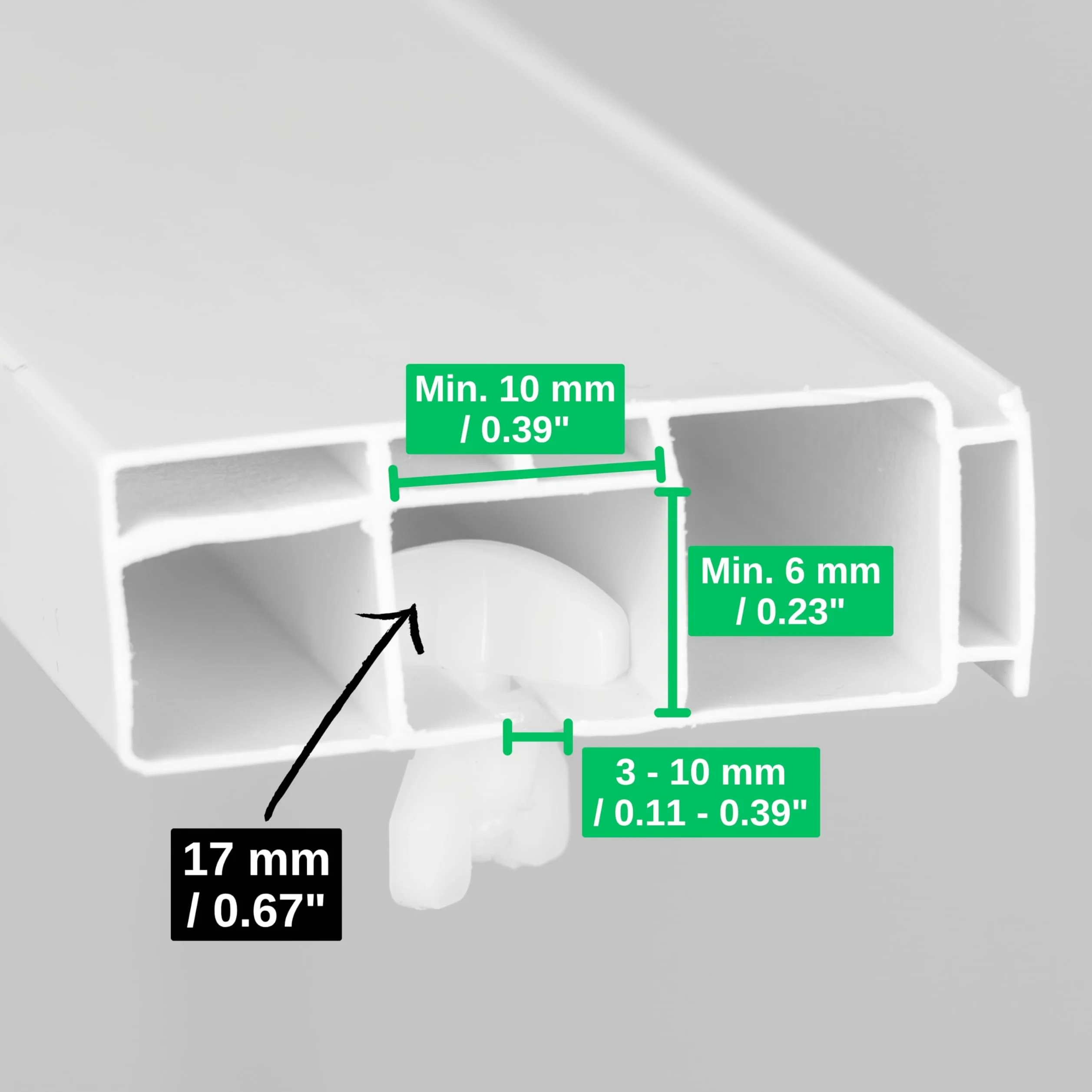 120 x suwaki do zasłon, 8 x wsporniki pośrednie, ślizgacz z płaską główką Ø 7 mm, do szyn o szerokości toczenia 3-4 mm i 8 x 3 mm, białe haczyki na zatrzaski
