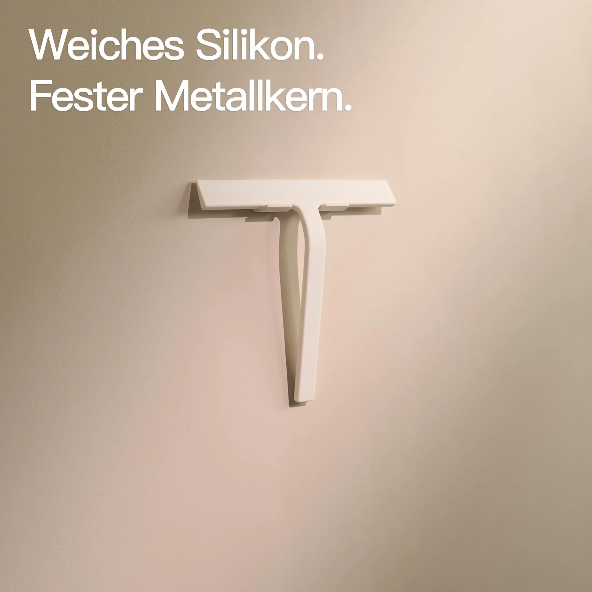 Designfabrik Hamburg ściągaczka do wody z silikonu w kolorze czarnym lub białym | uchwyt bez wiercenia | nowoczesny design do łazienki | 23 cm | biały