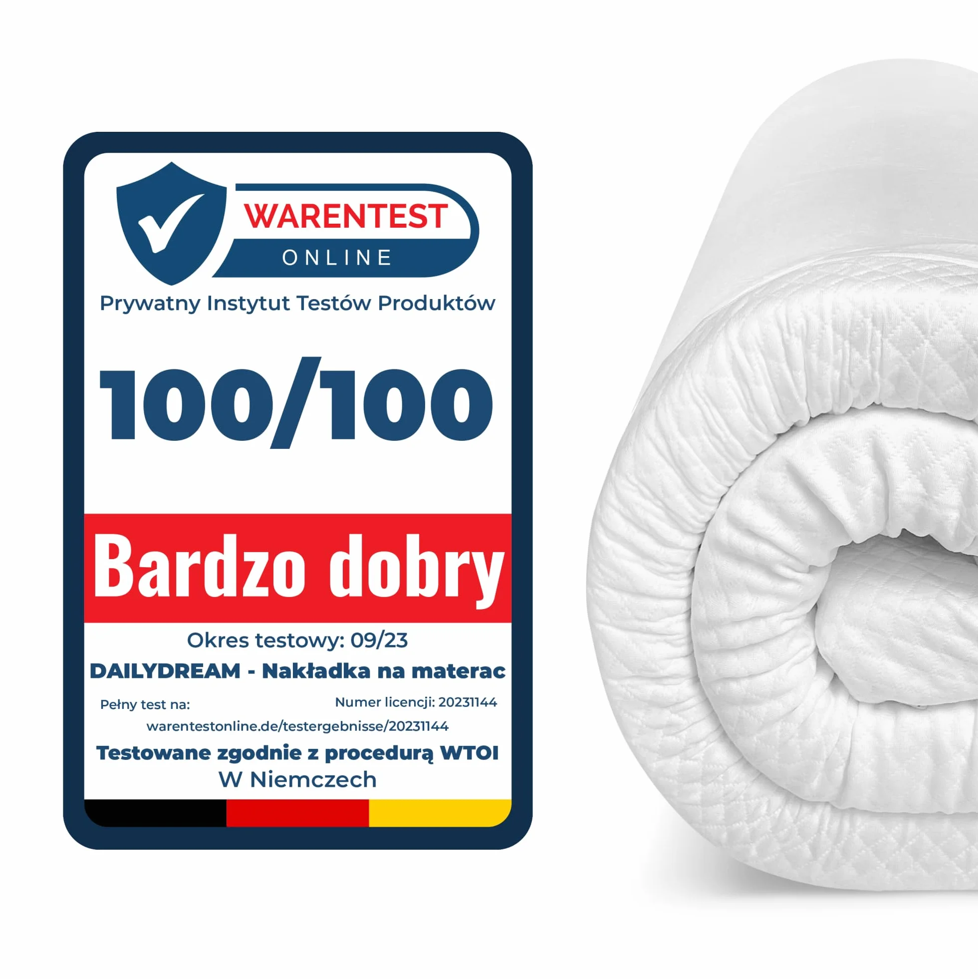 Dailydream viscoelastyczny topper, Edition Lavendel (90x190cm, Model M - 80 do 100 kg)