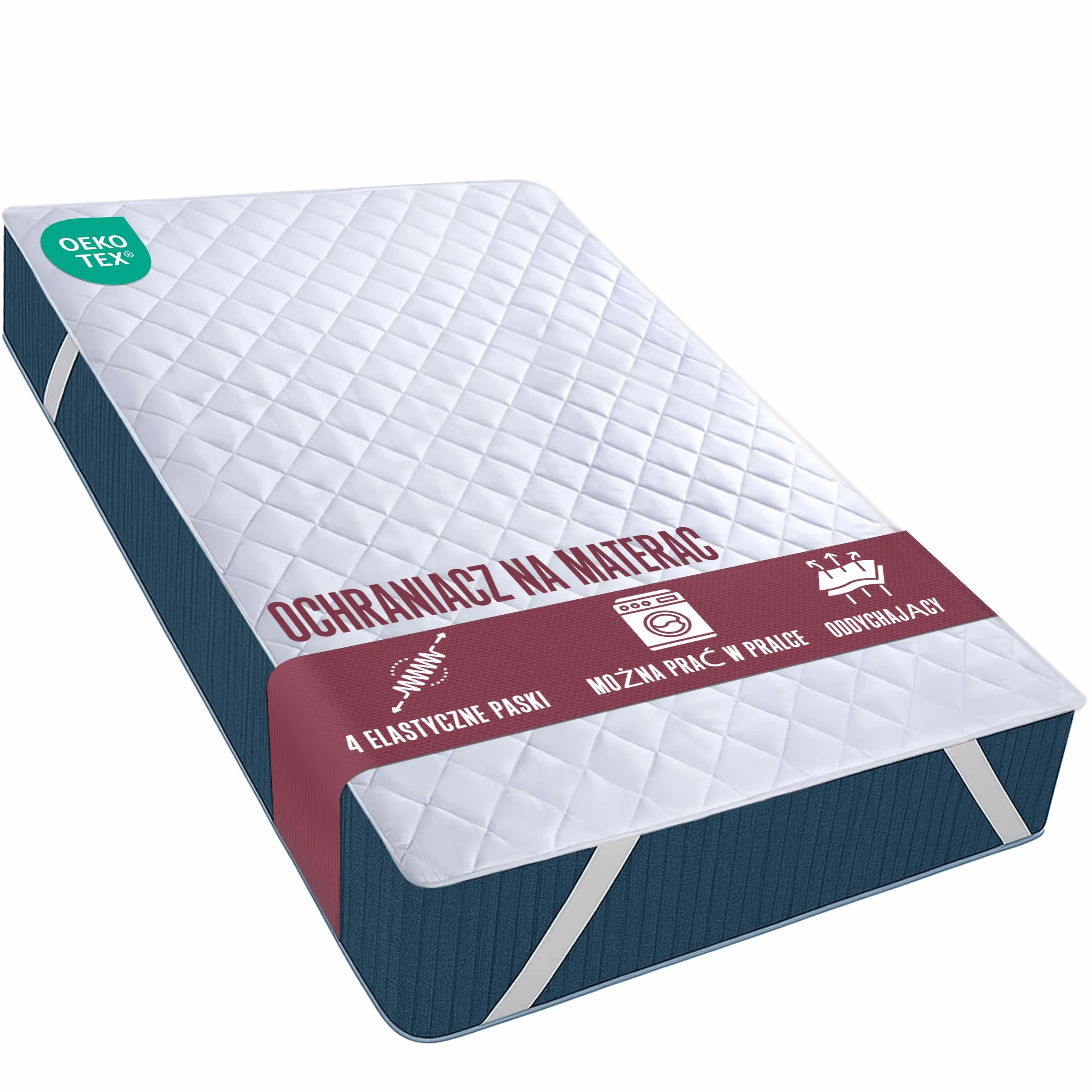 Utopia Bedding Quilted Mattress Pad 90x190 cm, ochraniacz na materac z elastycznym paskiem, pokrowiec na materac o głębokości do 38 cm (biały)