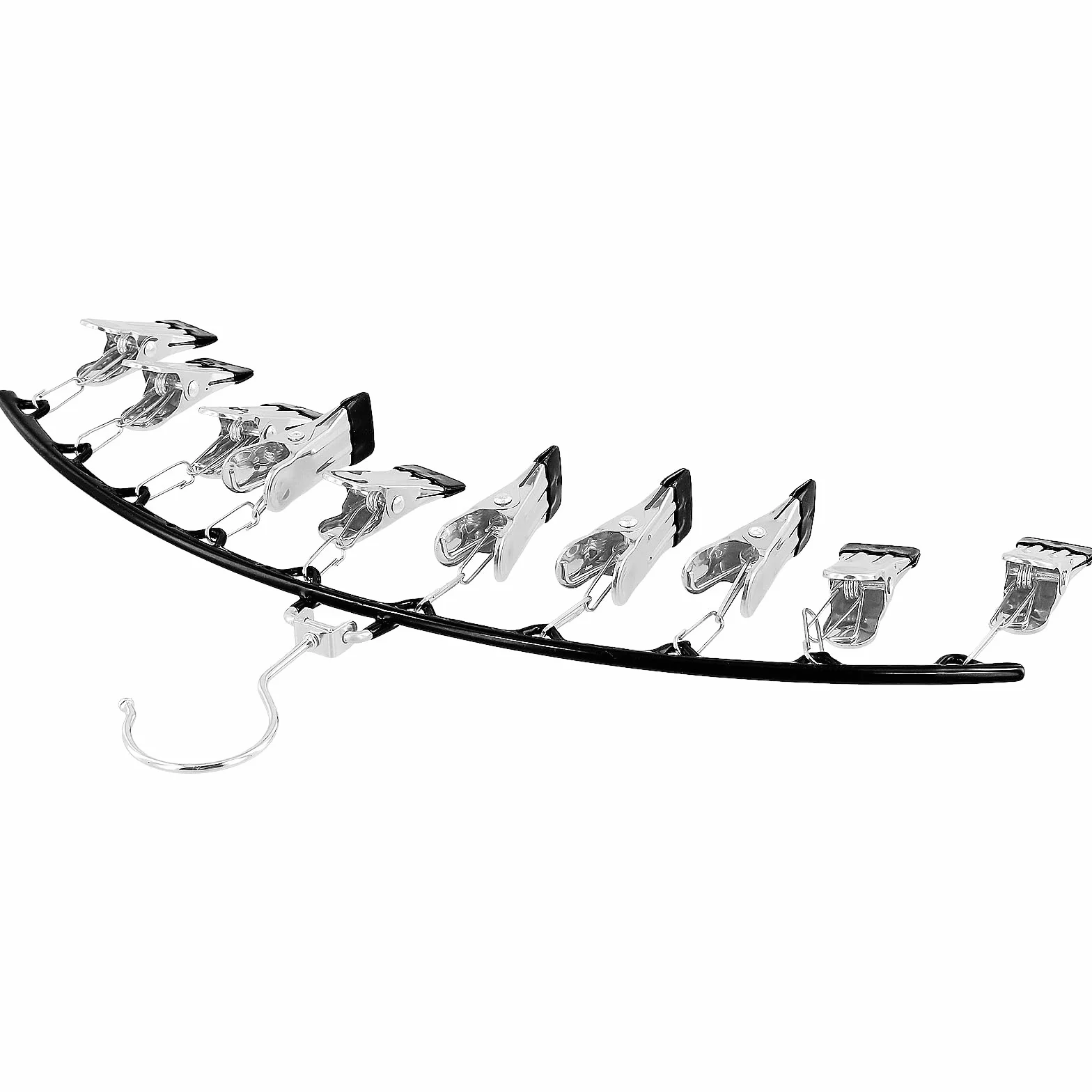 FUNSUEI 5 sztuk suszarek do skarpet, suszarka na pranie, stal nierdzewna, 37 cm, z 10 antypoślizgowymi klamerkami, obrotowy, metalowy wieszak na ubrania, oszczędność miejsca, na skarpety, bieliznę,