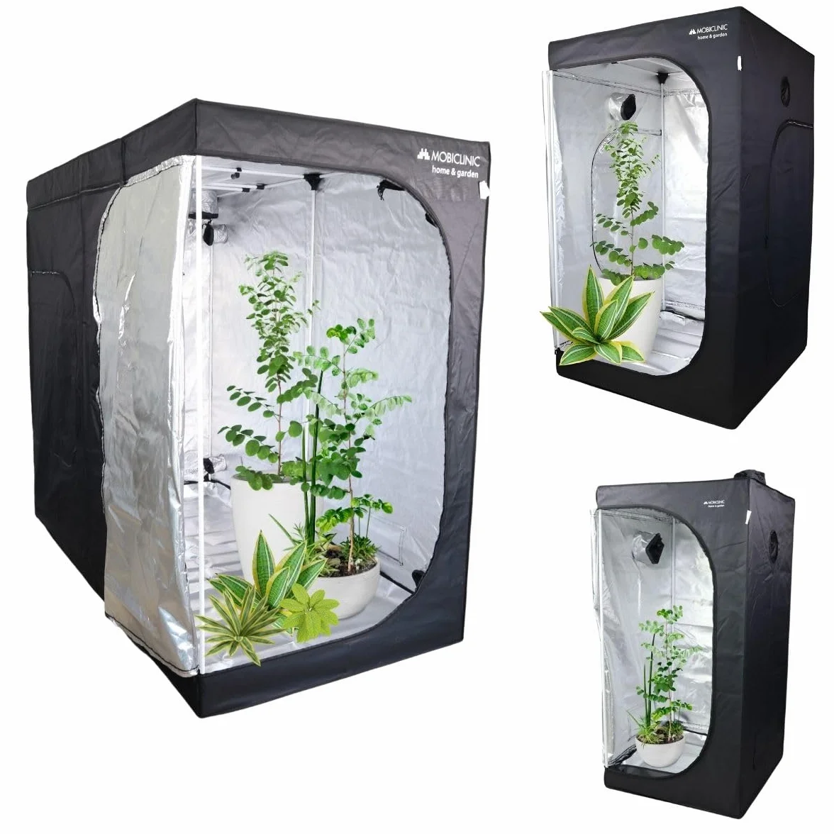 Mobiclinic®, Namiot do uprawy wewnętrznej, Growbox, Premium mylar 97% odblaskowy, Hydroponiczny, Wodoodporny, Zdejmowane dno, Gruba, Tkanina nylonowa, Solidna konstrukcja, Grow tent