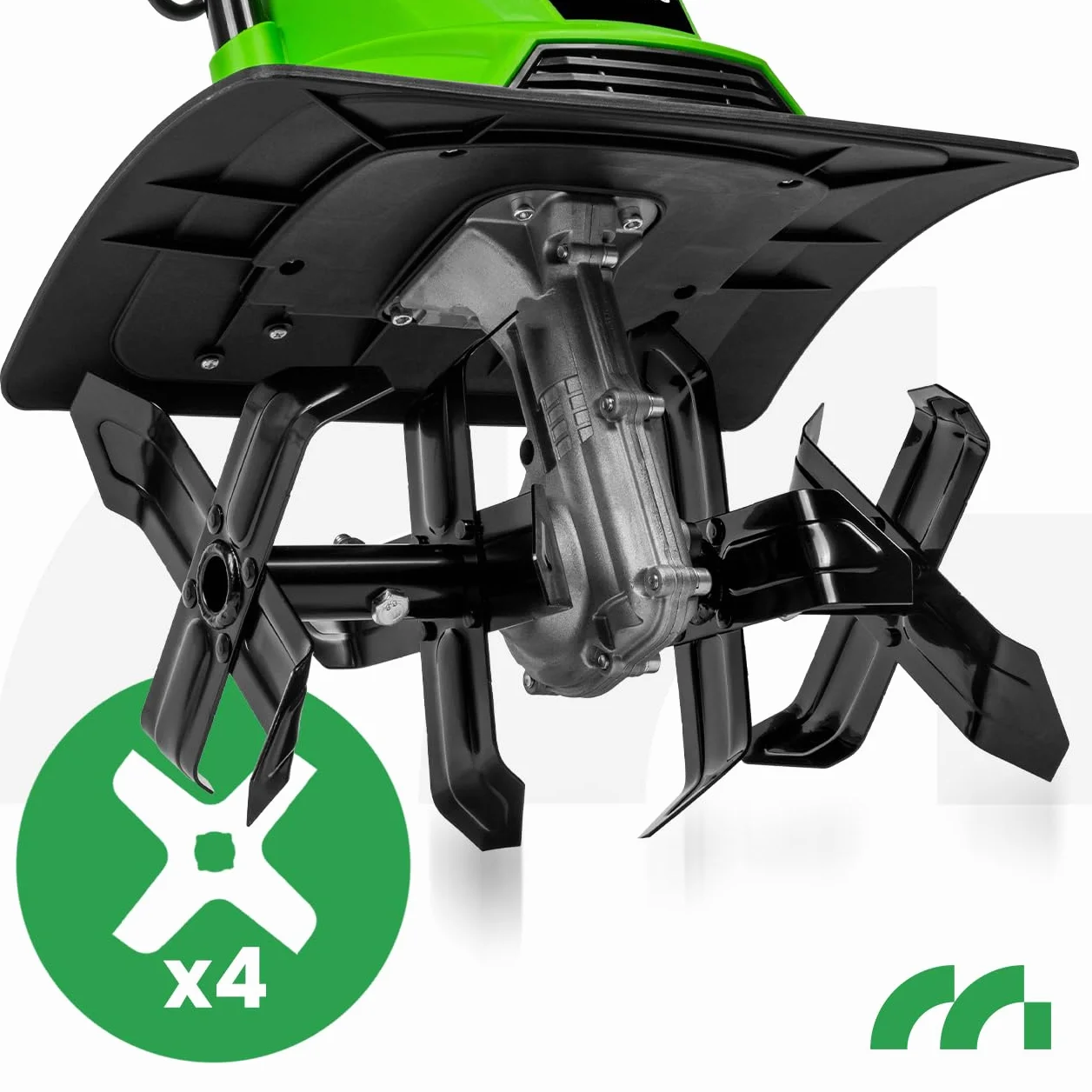 MalTec MasterTill elektryczna glebogryzarka ogrodowa glebogryzarka, szerokość robocza 36 cm, głębokość robocza 22 cm, kultywator, 4 noże do siekania