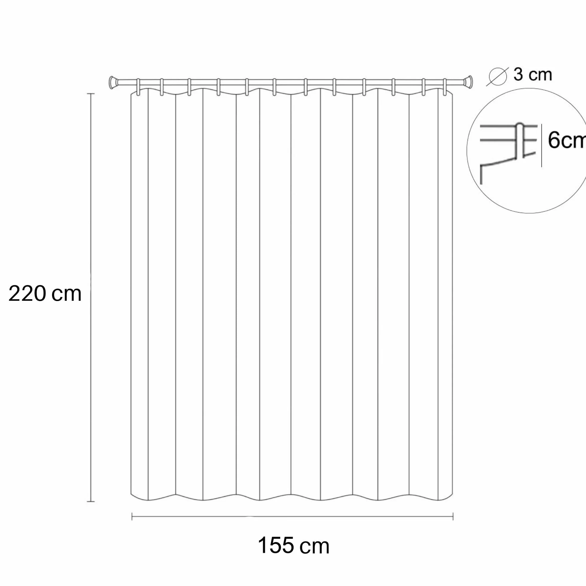 Ferocity Zasłona zewnętrzna, wodoodporna, 220 x 155 cm, ochrona przed promieniowaniem UV, wodoodporna i wiatroszczelna draperia na patio, werandę, pergolę, dom plażowy, szerokość 155 cm x długość 221