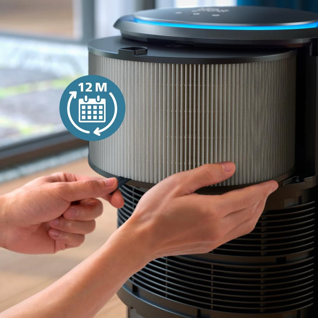 Oryginalny filtr zamienny Philips do oczyszczaczy powietrza serii 4200 AC4220 i AC4221, HEPA NanoProtect + aktywny węgiel, 12 miesięcy żywotności, czarny/biały (FY4200/30)