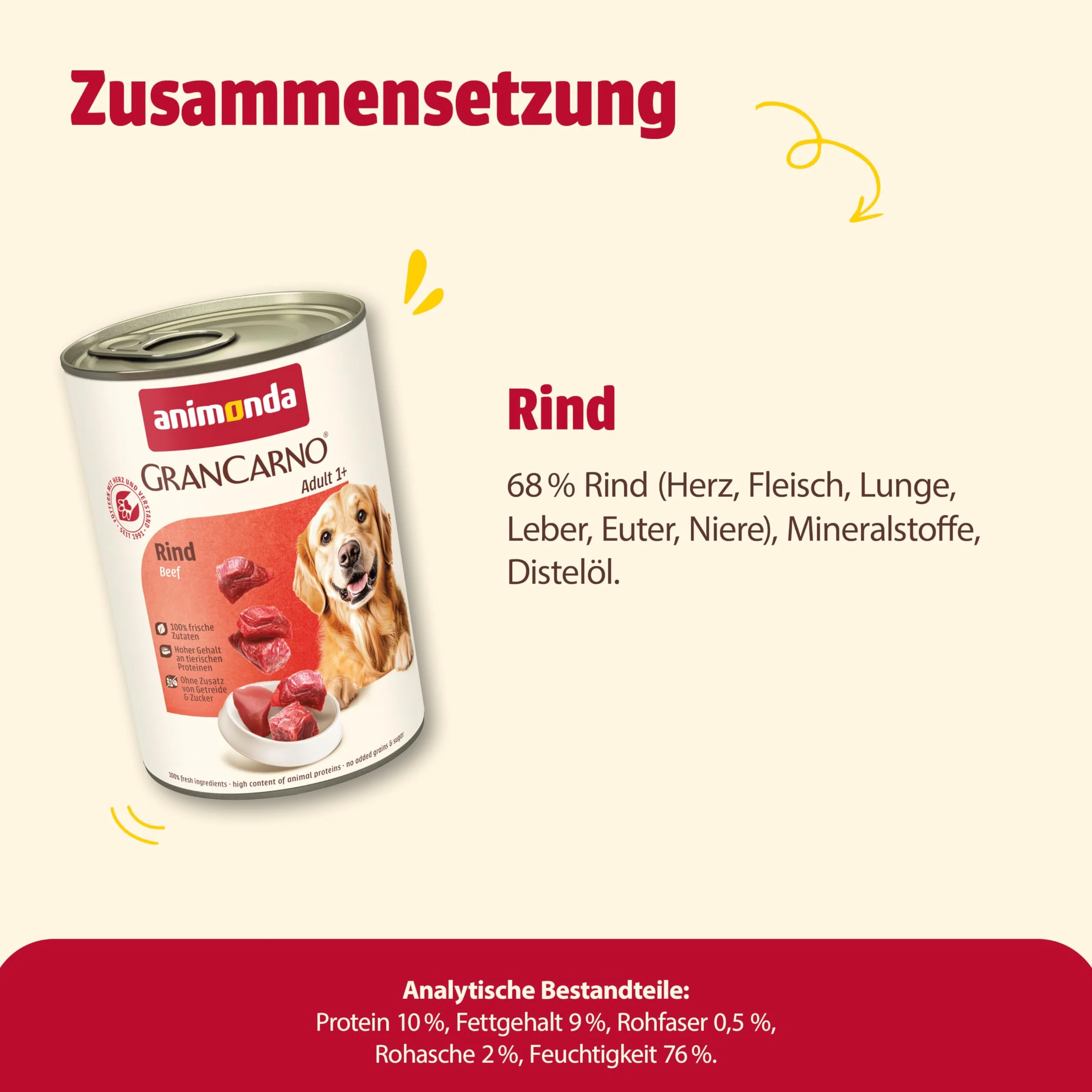 Animonda Vom Feinsten Grancarno Adult Karma dla Psów, Wołowina, 6 x 400 g