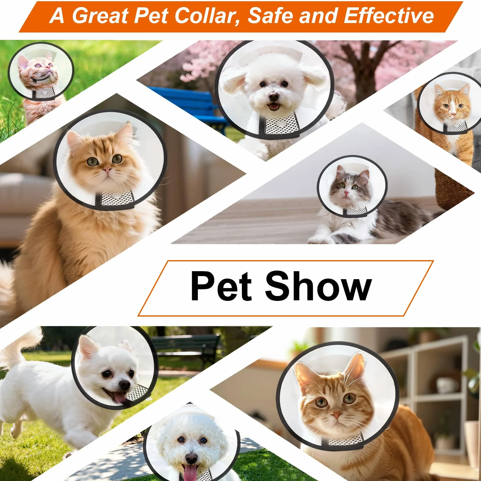 VOSSOT Pet Cone Recovery, obroża dla kotów, ochrona przed przeciekaniem, lekki kołnierz ochronny z tworzywa sztucznego, higieniczny kołnierz dla zwierząt domowych po operacji, miękki dla kotów i