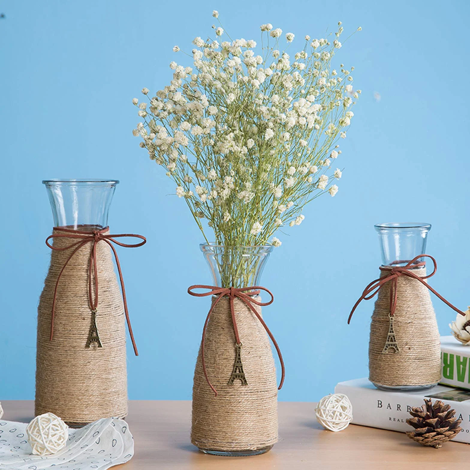 Sznurek jutowy, naturalny, bawełniany, ogrodowy, do florystyki, prezentów, rękodzieła artystycznego, dekoracji, wiązania, ogrodu, nadaje się do recyklingu, 2 mm x 200 m