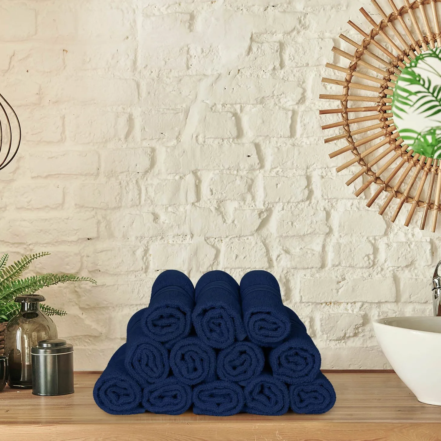 Utopia Towels - 12 luksusowych ściereczek, 30 x 30 cm - 100% bawełna Flanelowe ściereczki do twarzy Premia, bardzo chłonne i miękkie w dotyku (granatowy)